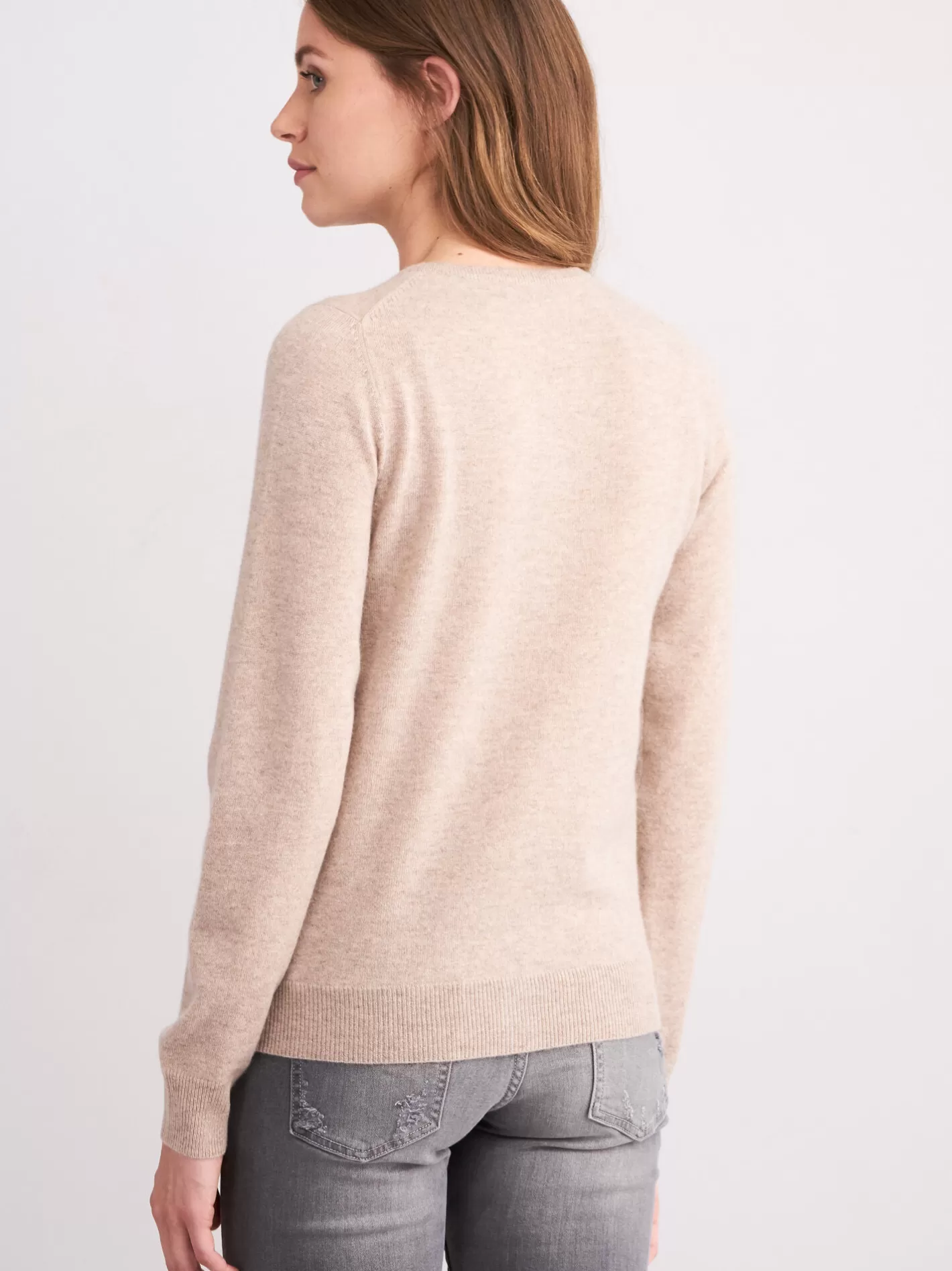 Cardigans<REPEAT cashmere Basic Cashmere Cardigan With Round Neck Sand