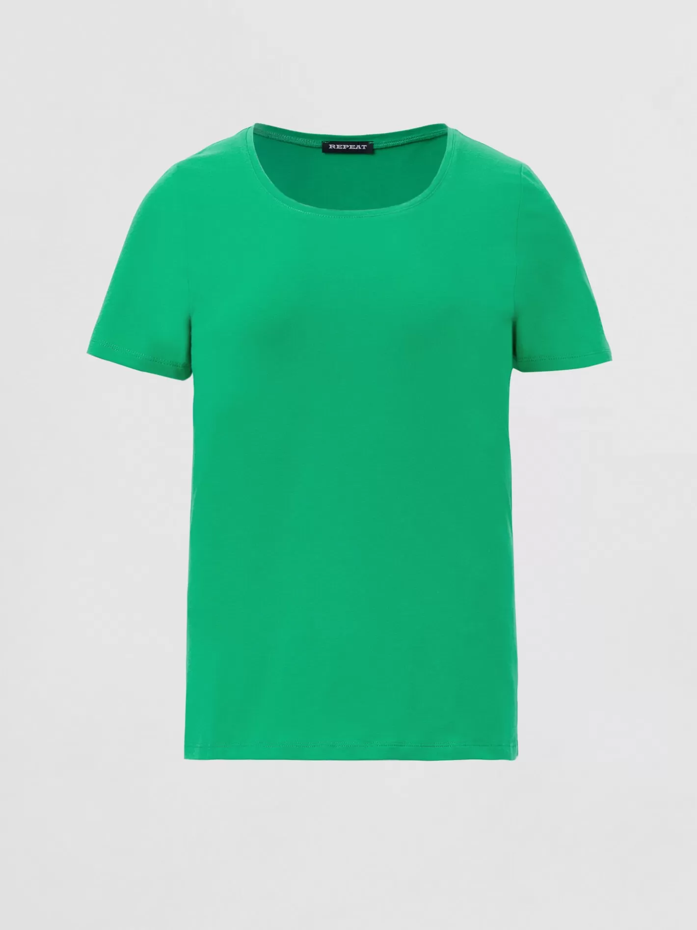 Tops<REPEAT cashmere Basic Cotton Crew Neck T-Shirt Green