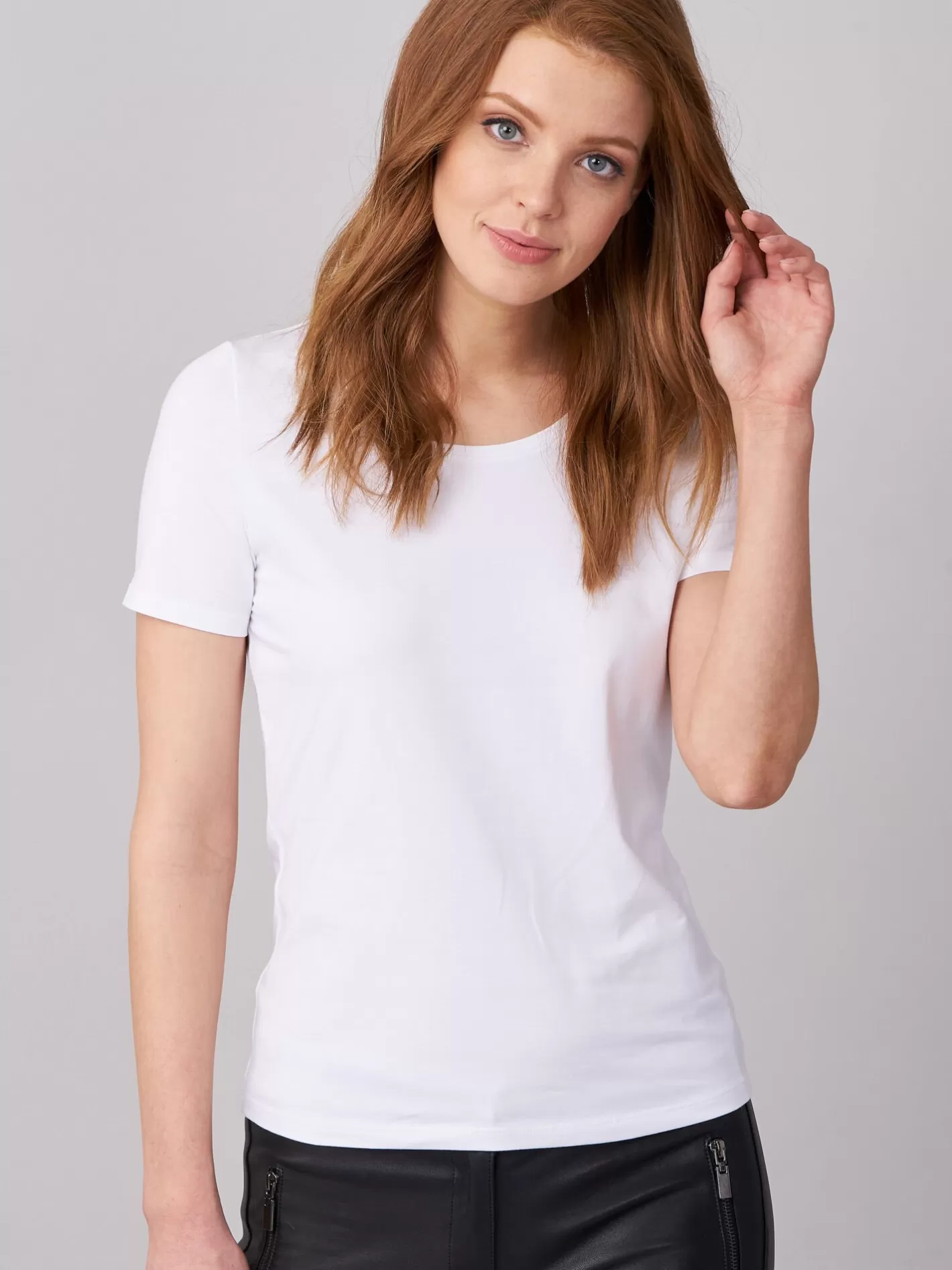 Tops<REPEAT cashmere Basic Cotton Crew Neck T-Shirt White