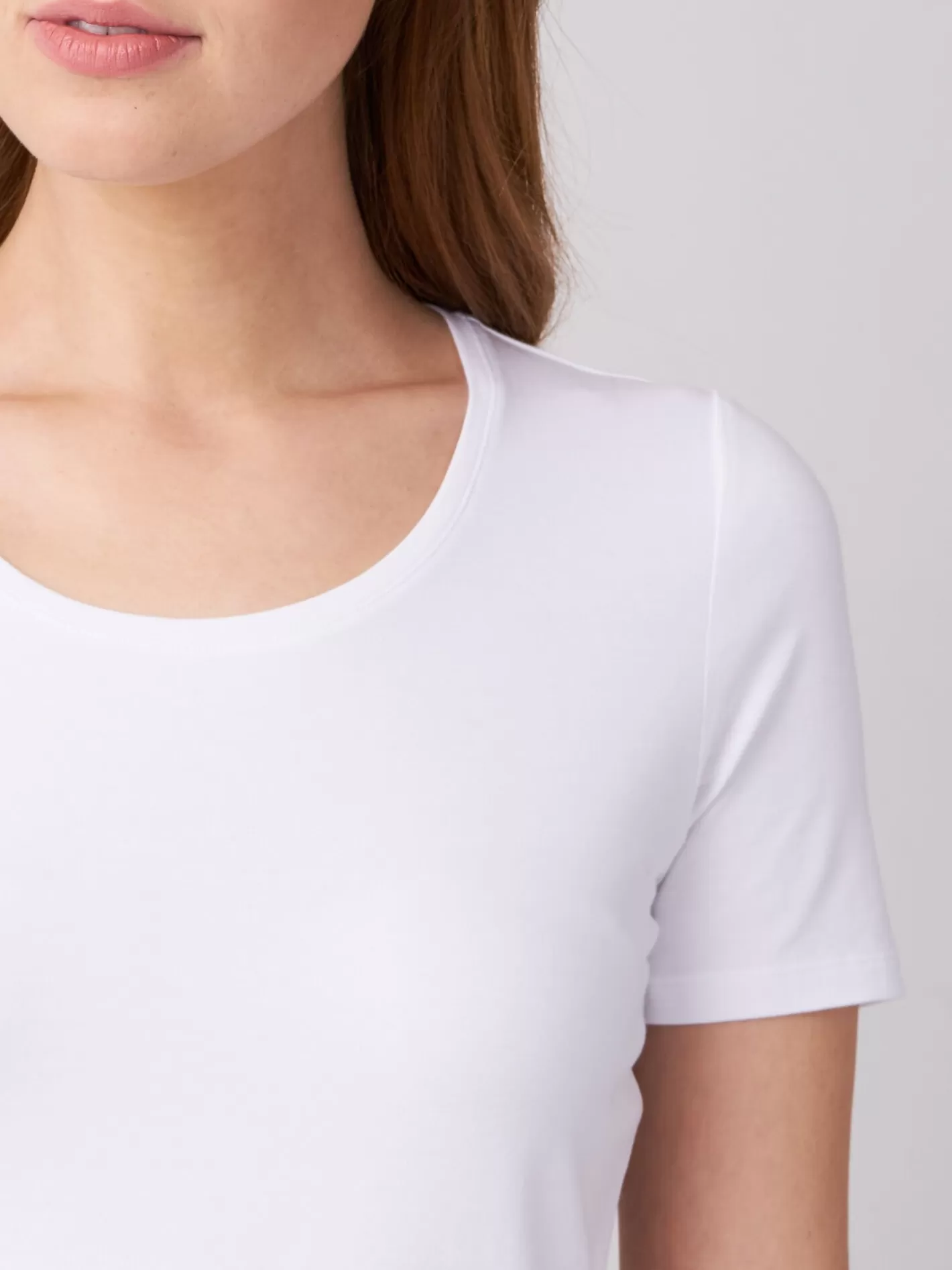 Tops<REPEAT cashmere Basic Cotton Crew Neck T-Shirt White