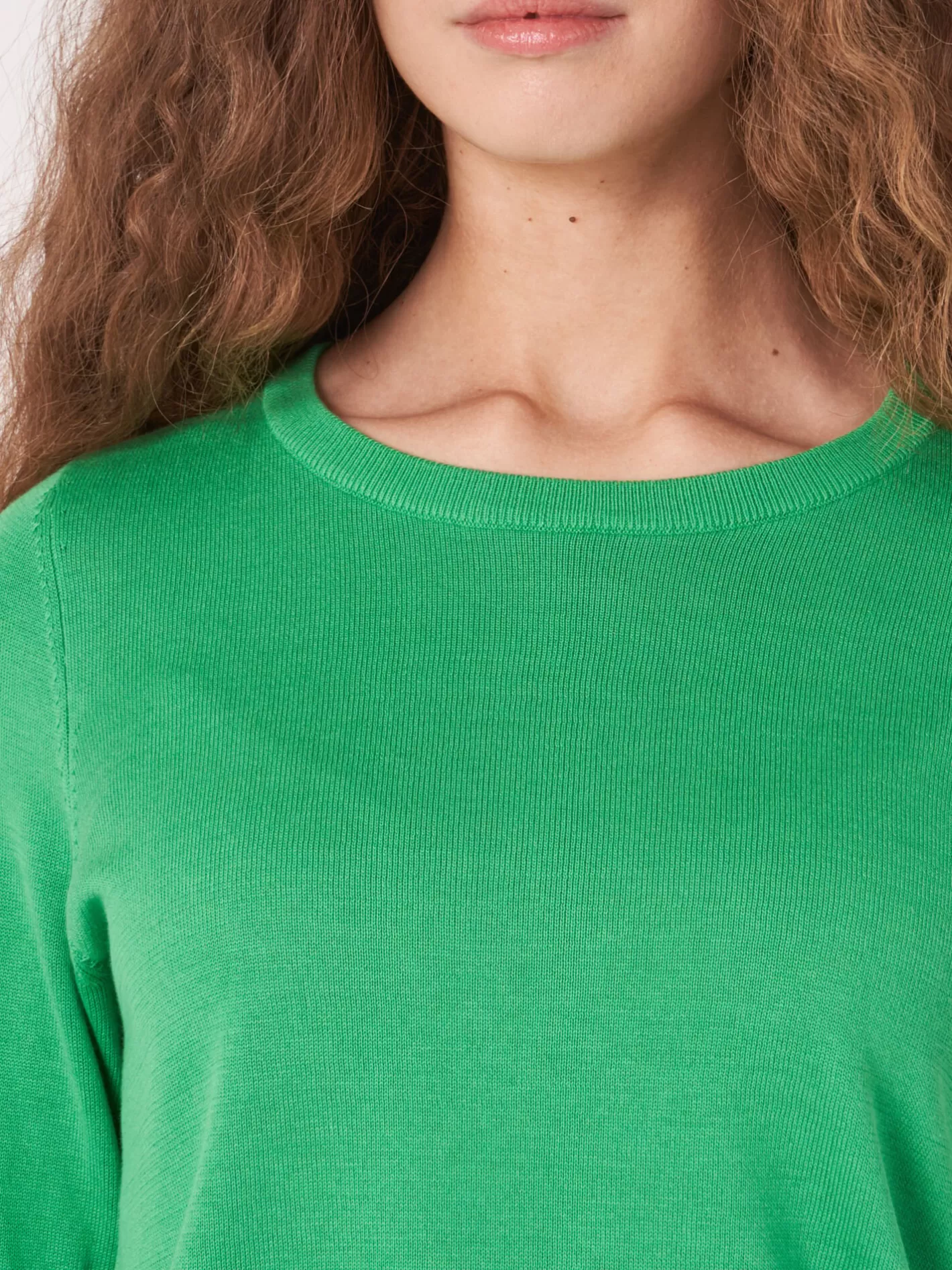 Sweaters<REPEAT cashmere Basic Fine Knit Short Sleeve Pullover In Organic Cotton Blend Green