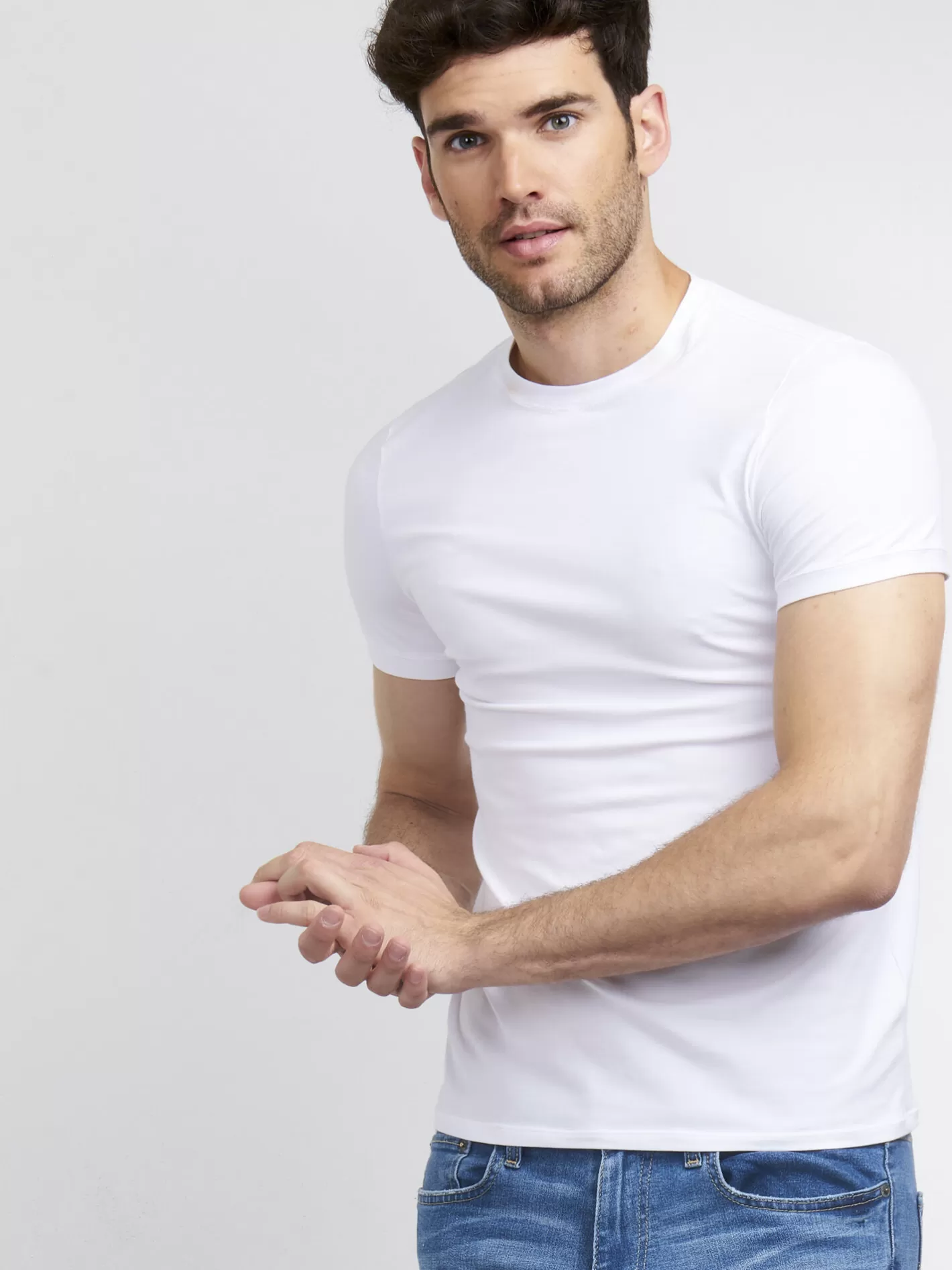 T-Shirts<REPEAT cashmere Basic Men's Round Neck T-Shirt White