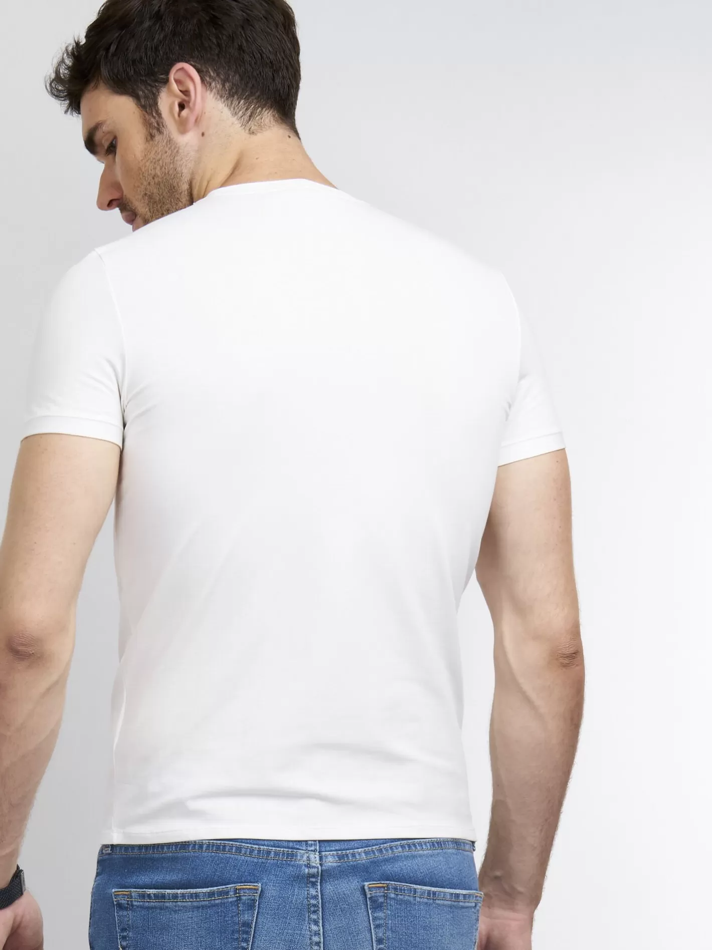 T-Shirts<REPEAT cashmere Basic Men's Round Neck T-Shirt Cream