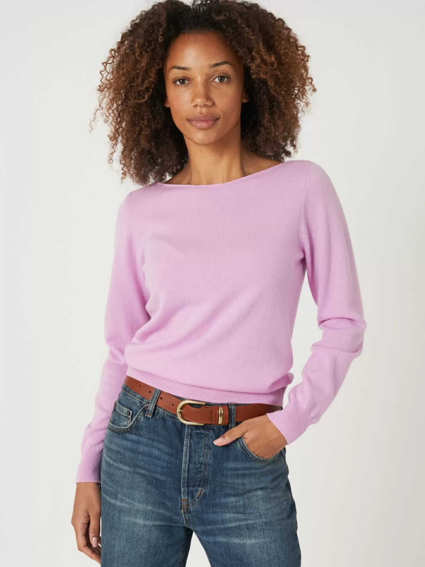 Sweaters<REPEAT cashmere Basic Organic Cashmere Boat Neck Jumper Candy