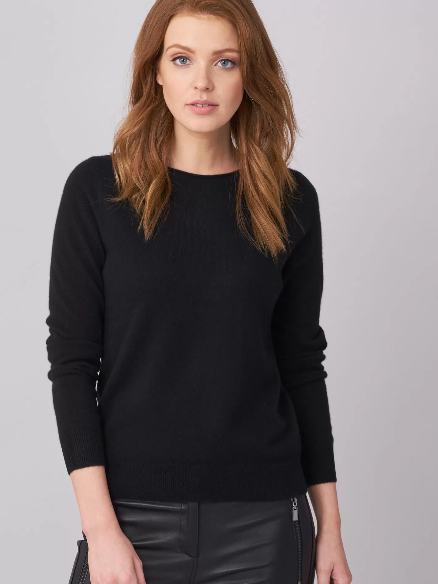 Sweaters<REPEAT cashmere Basic Organic Cashmere Boat Neck Jumper Black