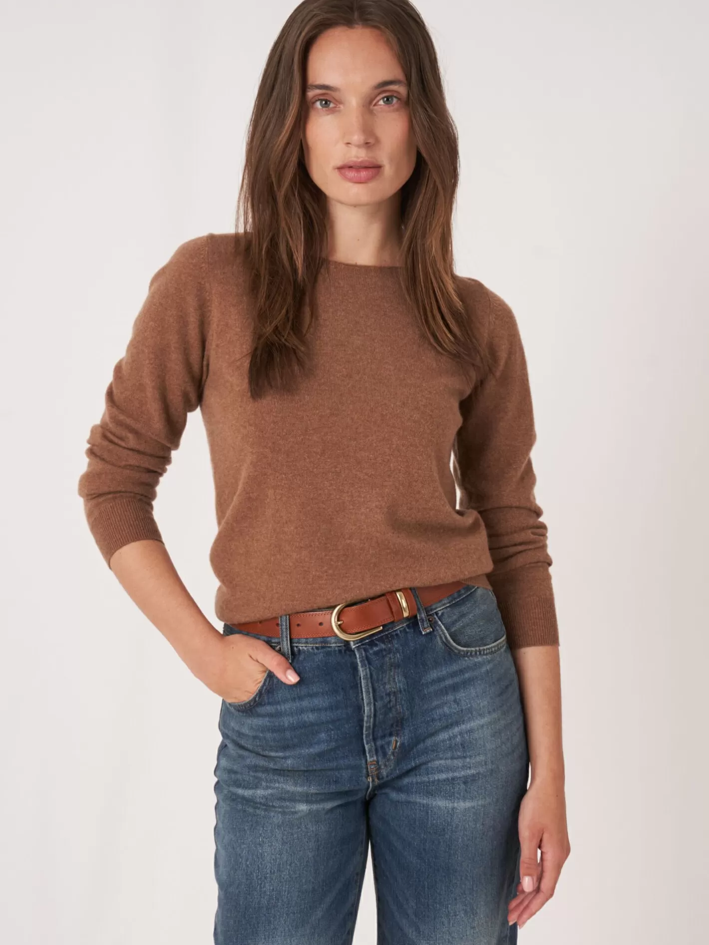 Sweaters<REPEAT cashmere Basic Organic Cashmere Boat Neck Jumper Hazel