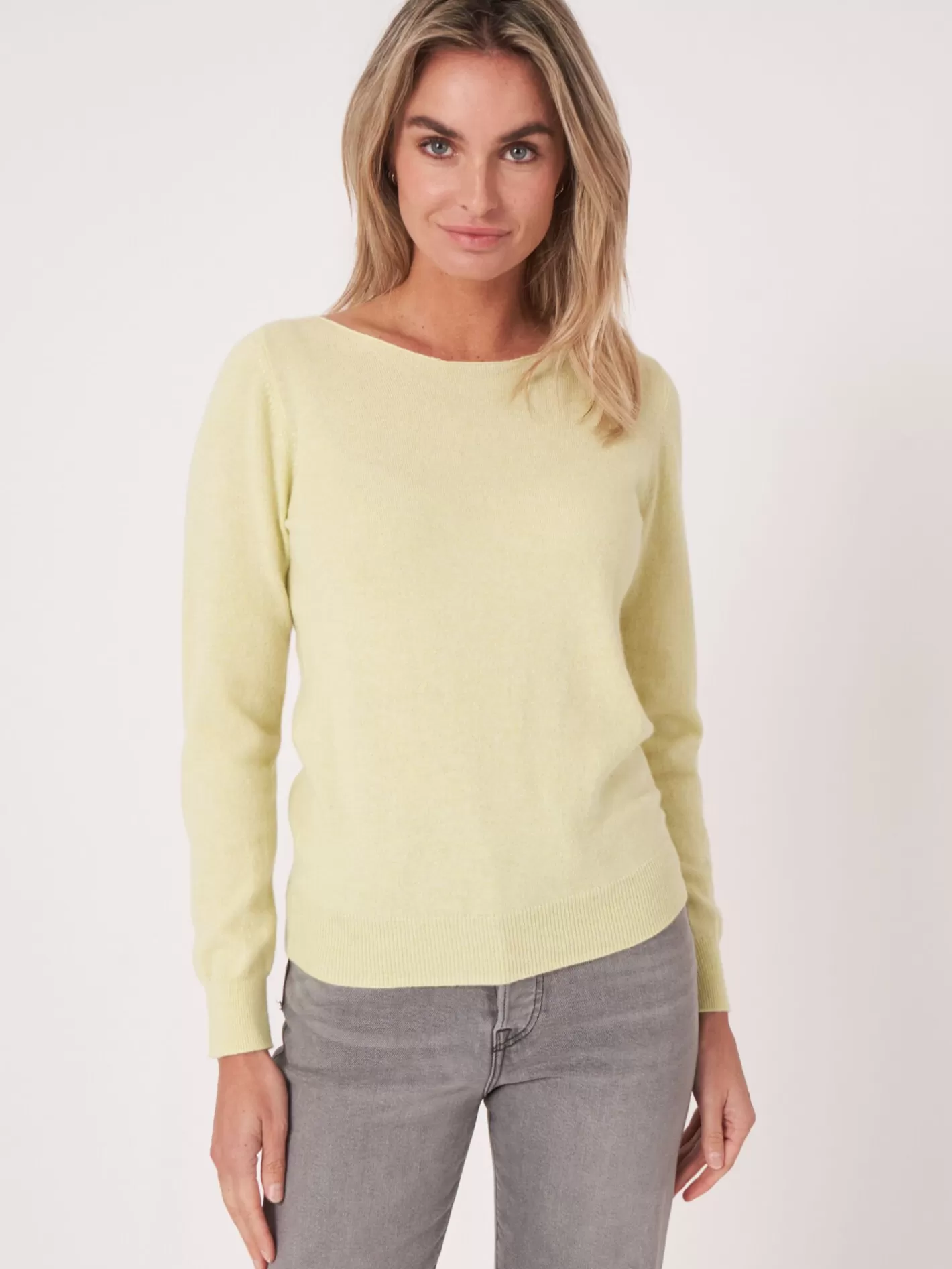 Organic Cashmere<REPEAT cashmere Basic Organic Cashmere Boat Neck Jumper Soda