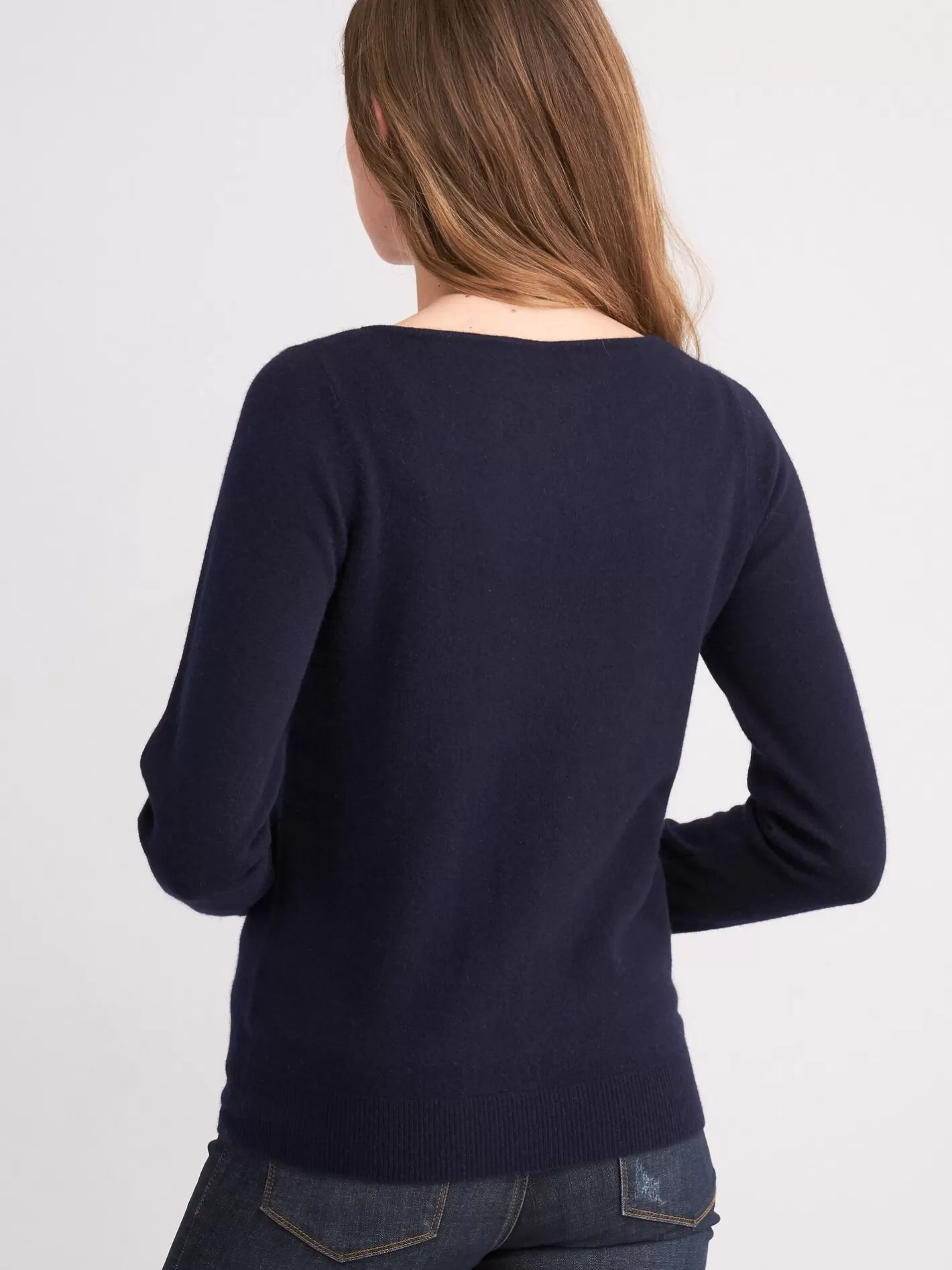 Organic Cashmere<REPEAT cashmere Basic Organic Cashmere Boat Neck Jumper Navy