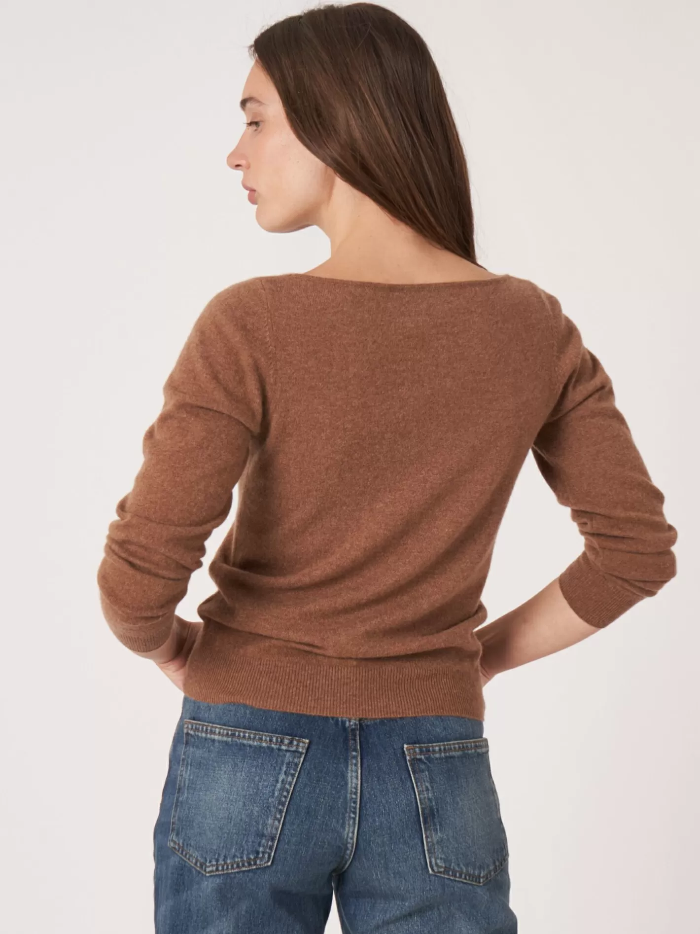 Sweaters<REPEAT cashmere Basic Organic Cashmere Boat Neck Jumper Hazel