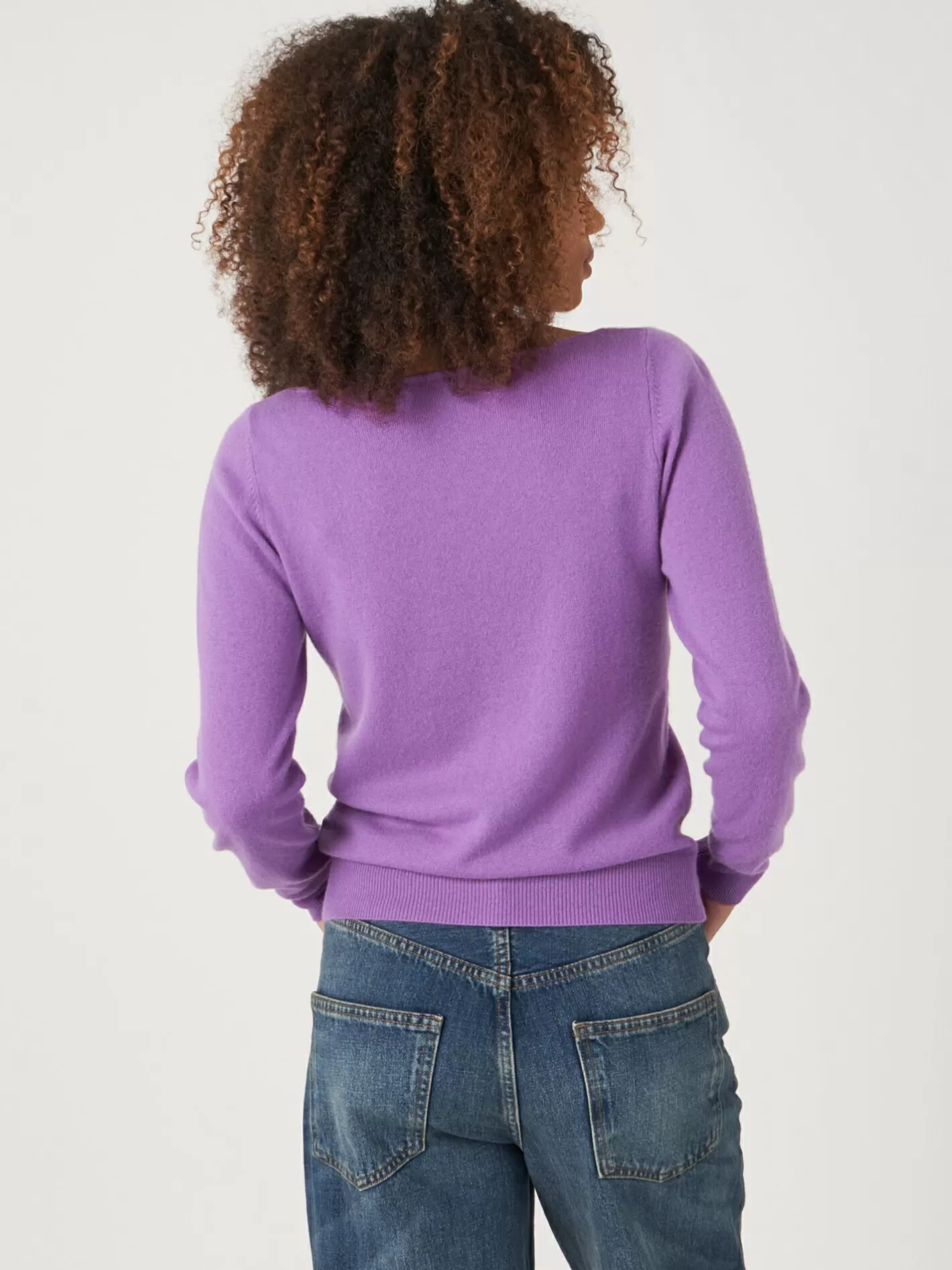 Sweaters<REPEAT cashmere Basic Organic Cashmere Boat Neck Jumper Lilac