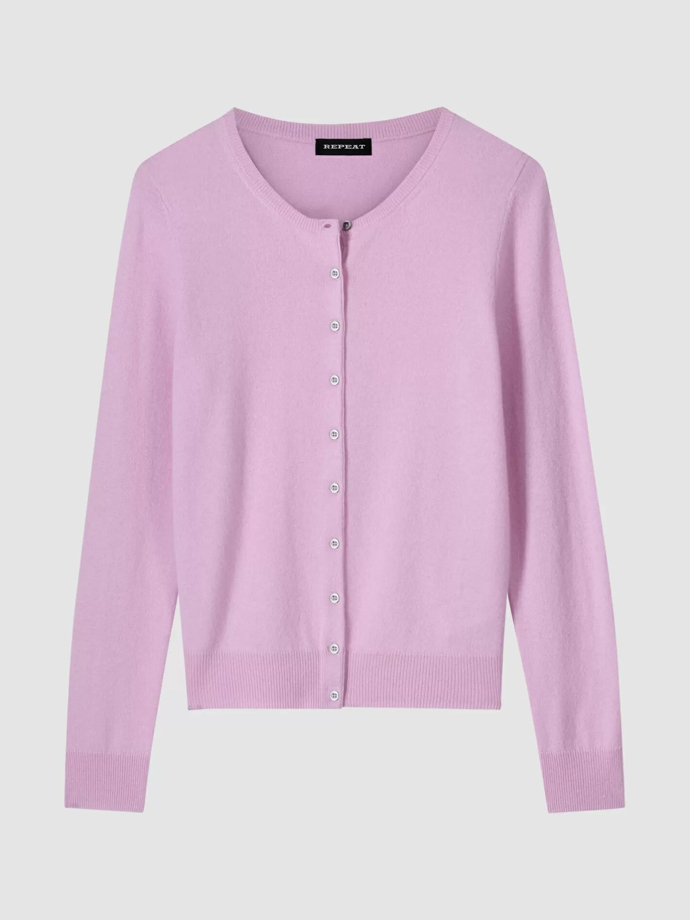 Cardigans<REPEAT cashmere Basic Organic Cashmere Cardigan With Round Neck Candy