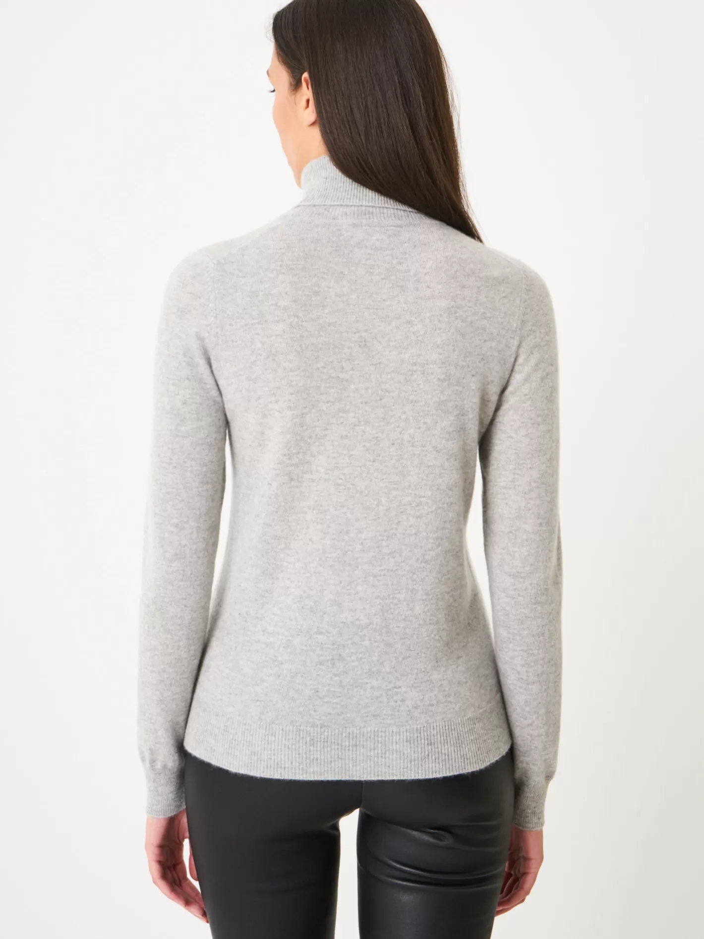 Organic Cashmere<REPEAT cashmere Basic Organic Cashmere Roll Neck Sweater Silver Grey