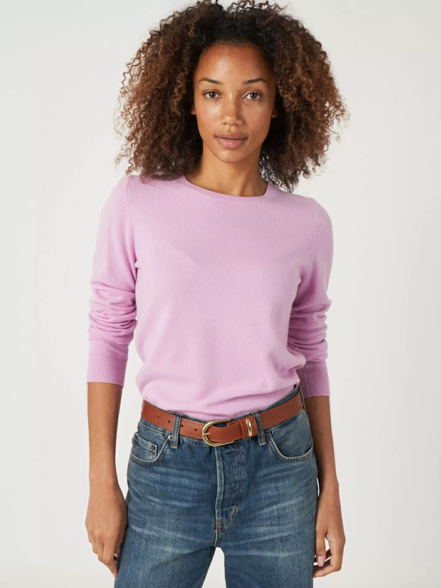 Sweaters<REPEAT cashmere Basic Organic Cashmere Sweater With Round Neckline Candy