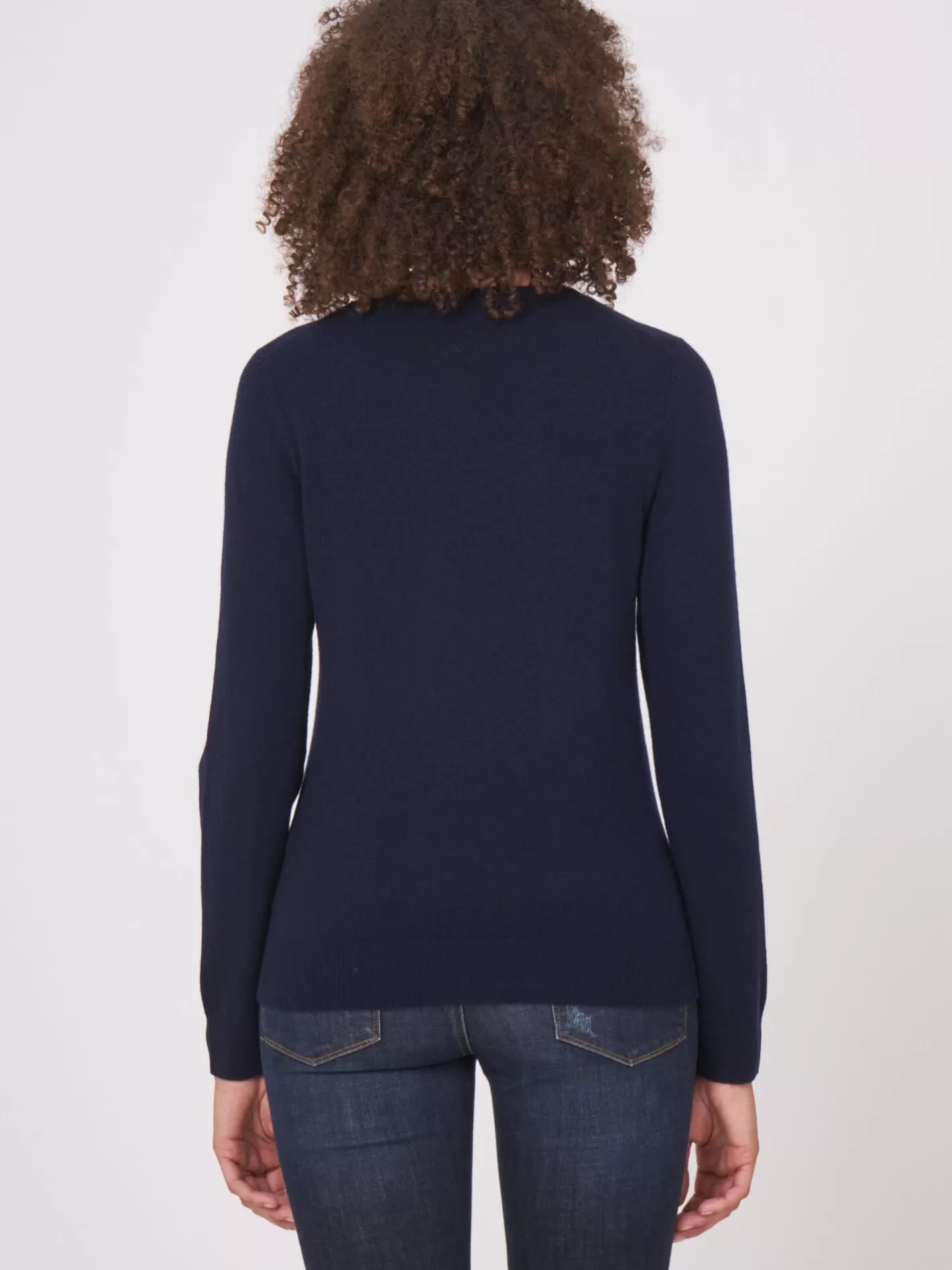 Organic Cashmere<REPEAT cashmere Basic Organic Cashmere Sweater With Round Neckline Navy