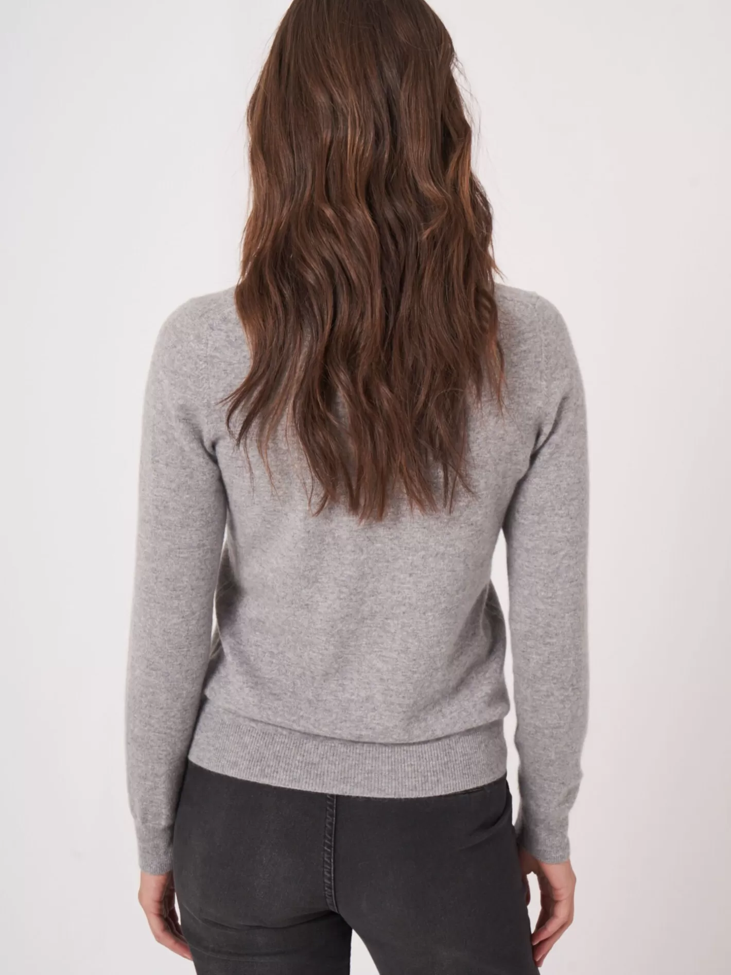 Organic Cashmere<REPEAT cashmere Basic Organic Cashmere Sweater With Round Neckline Light Grey