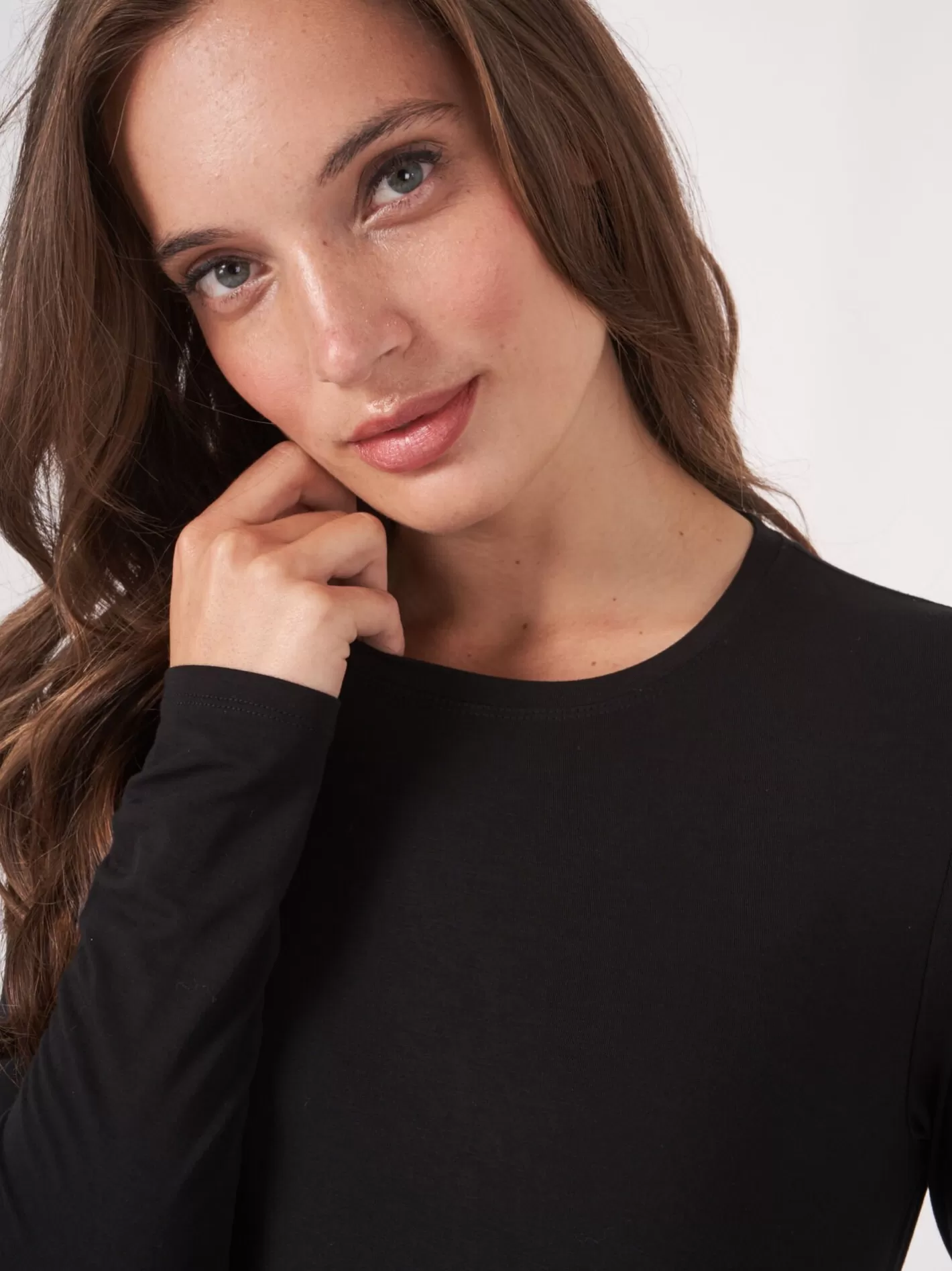 Tops<REPEAT cashmere Basic Women's Long-Sleeved Top Black