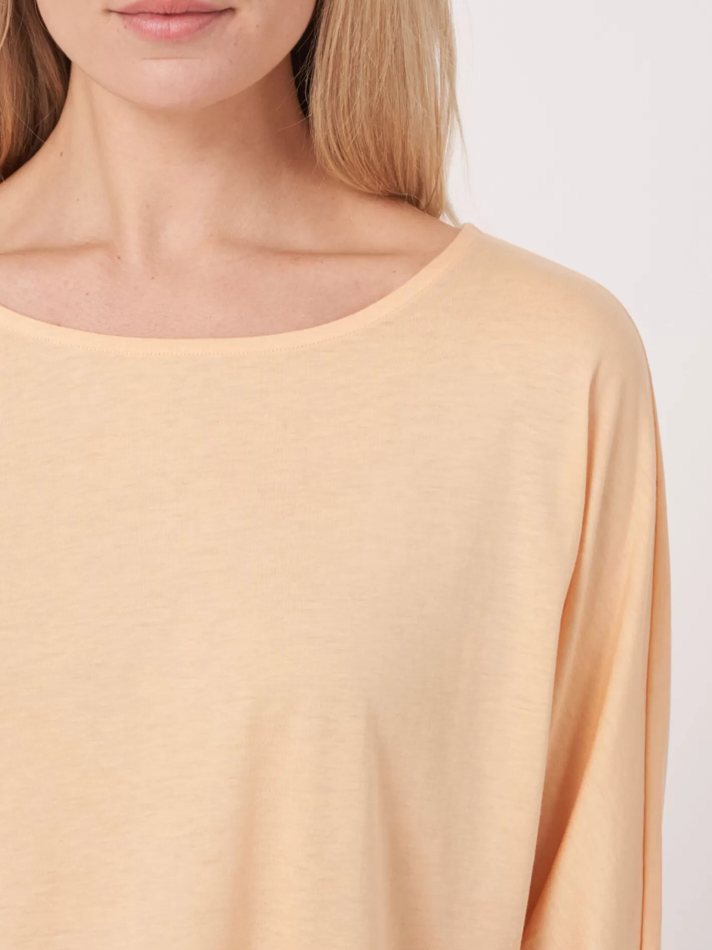 Tops<REPEAT cashmere Batwing Top With 3/4 Sleeve Glow