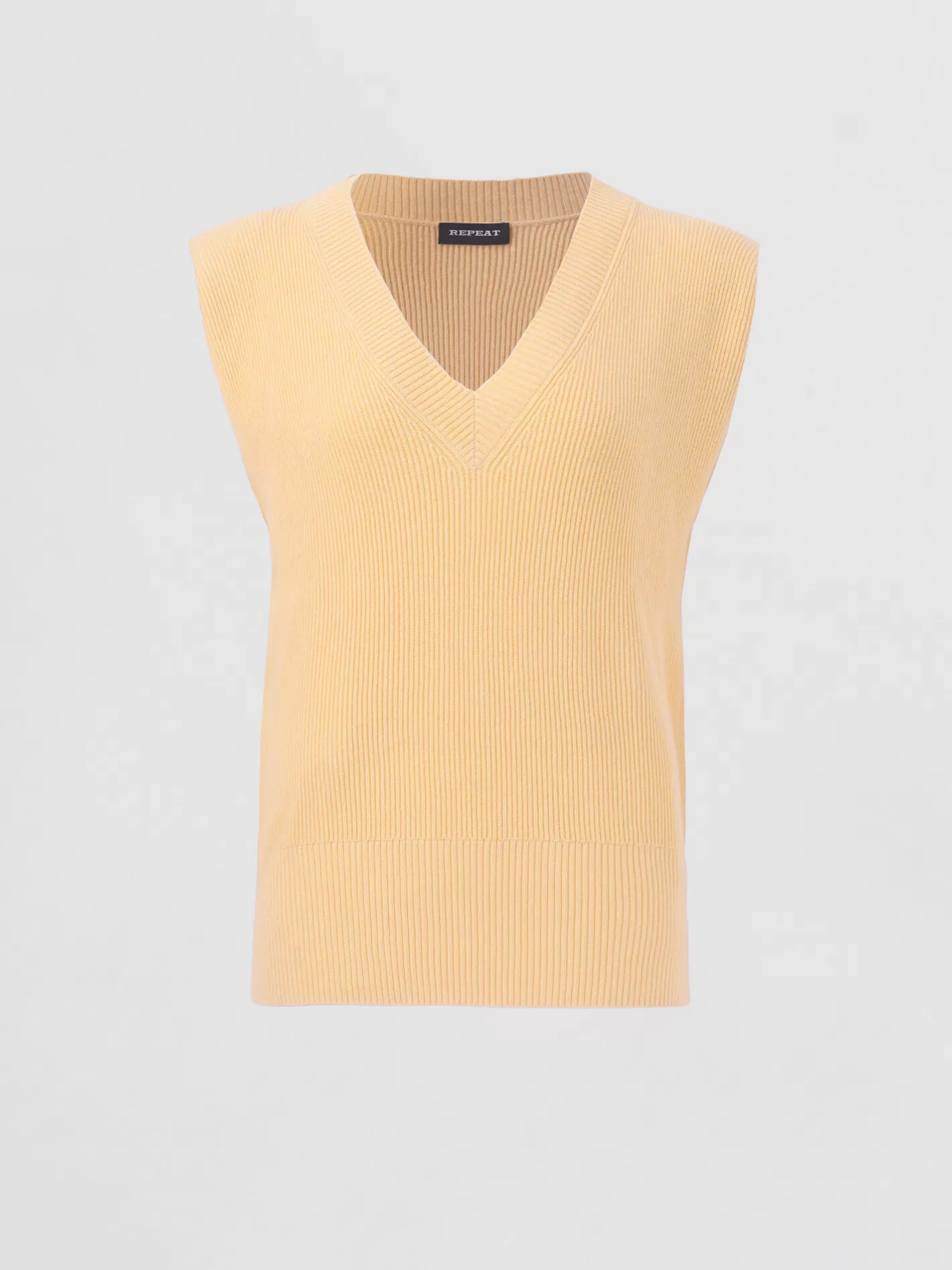 Repeats Favorites<REPEAT cashmere Cashmere Cotton Blend Knitted Sleeveless Top With Deep V-Neck Glow