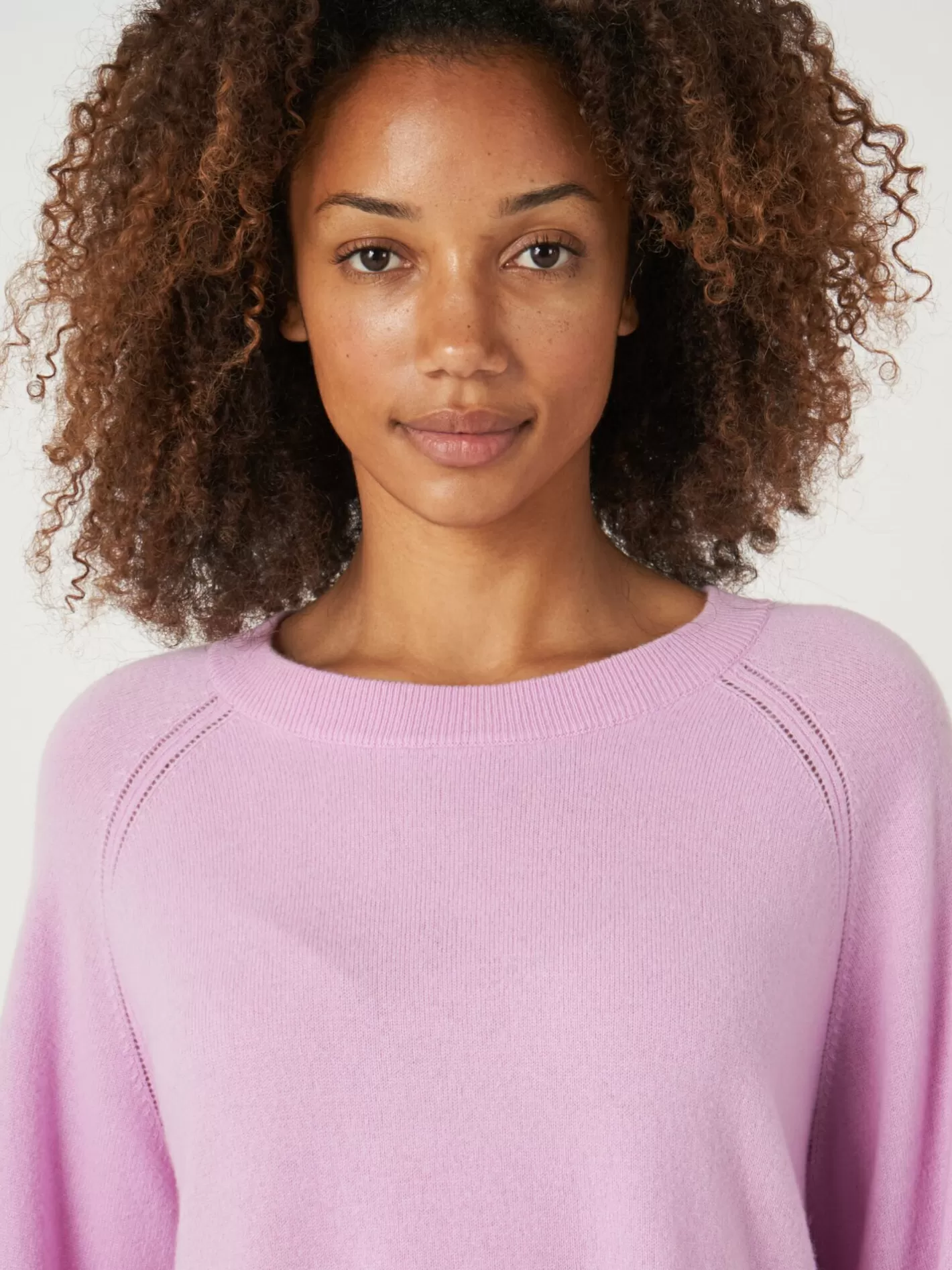 Sweaters<REPEAT cashmere Cashmere Raglan Sweater With High Ribbed Hem And Side Slit Candy