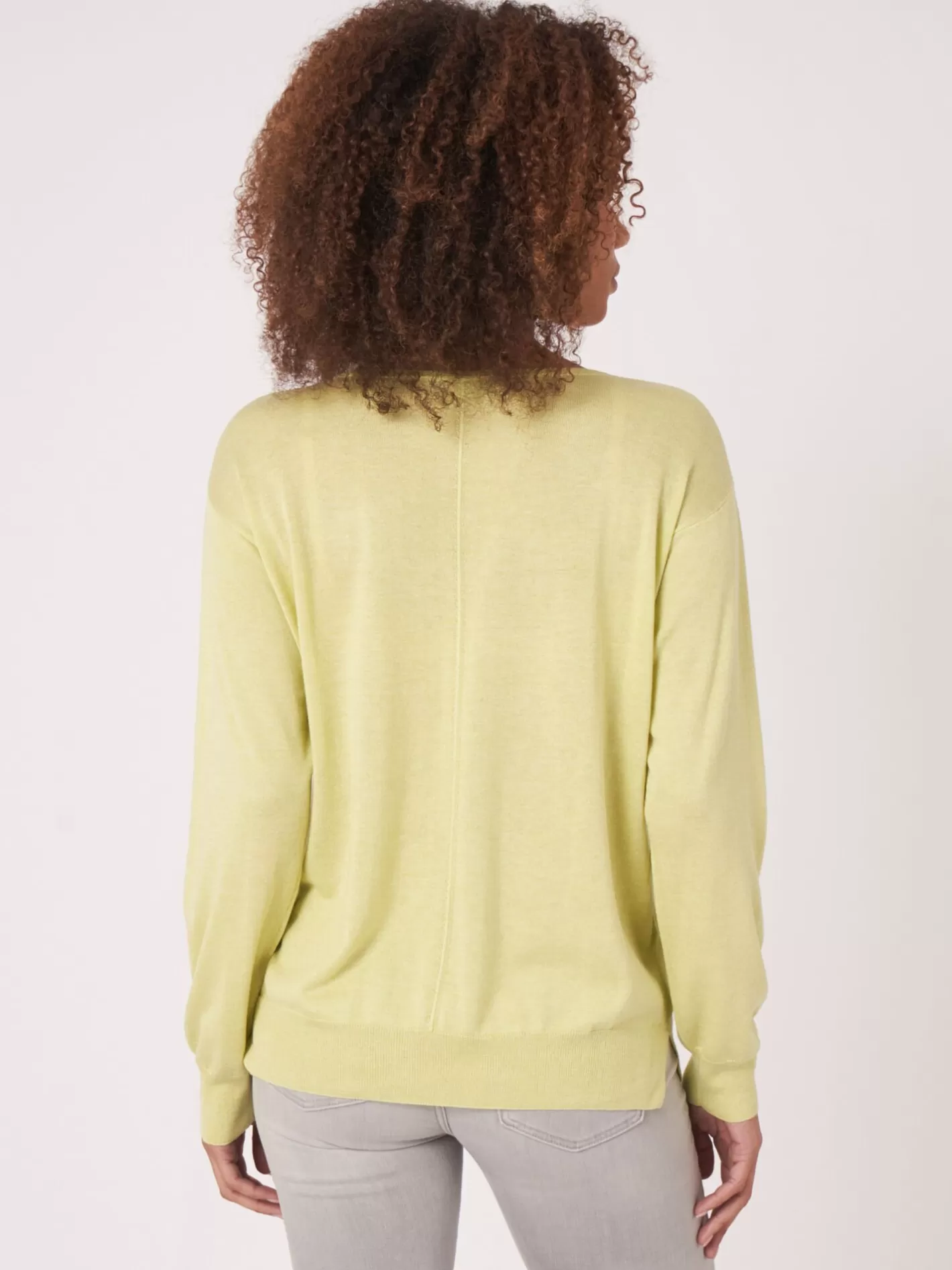 Sweaters<REPEAT cashmere Cashmere Silk Blend V-Neck Sweater Soda