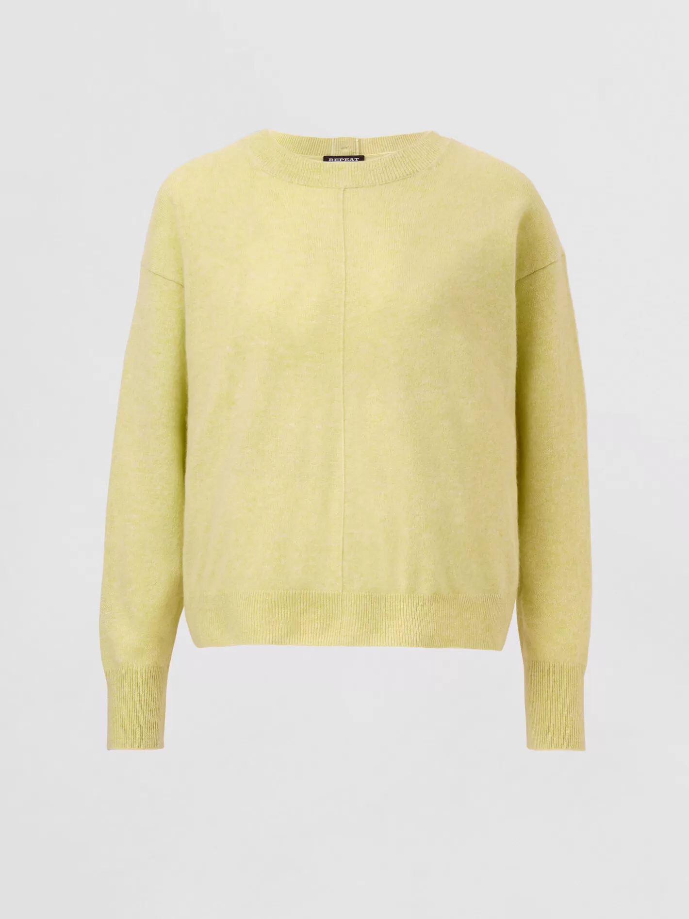 Organic Cashmere<REPEAT cashmere Casual Organic Cashmere Sweater With Buttoned Back Soda