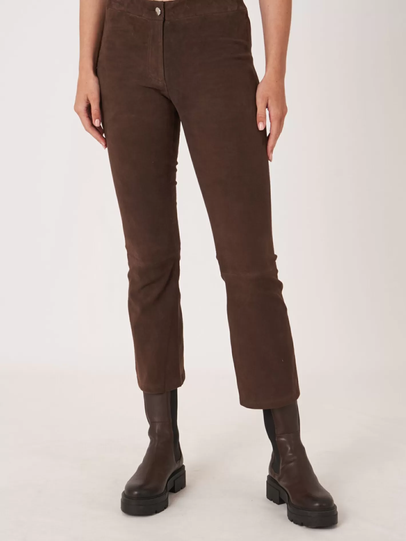 Pants<REPEAT cashmere Cropped Bootcut Suede Pants Morro