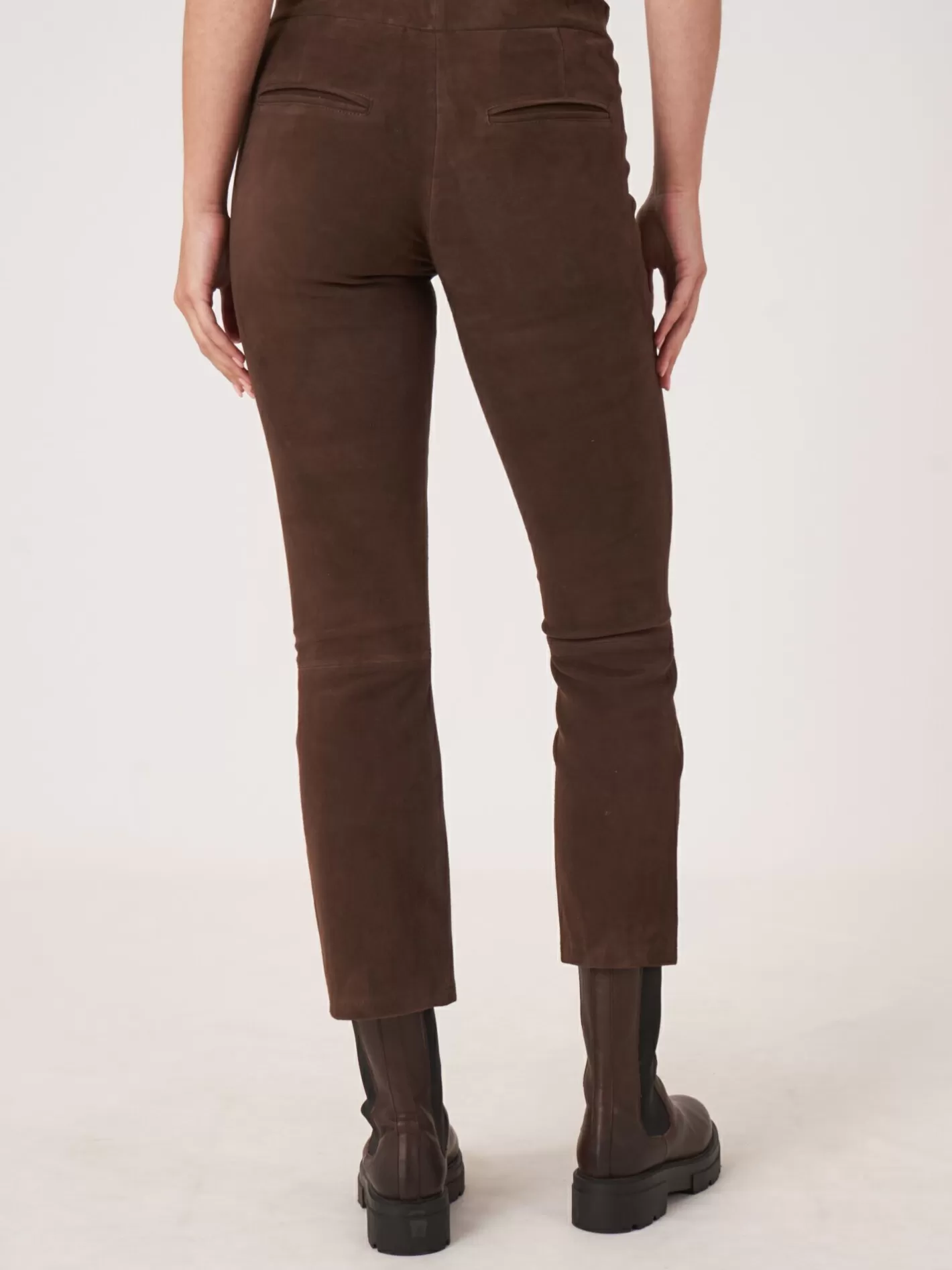 Pants<REPEAT cashmere Cropped Bootcut Suede Pants Morro