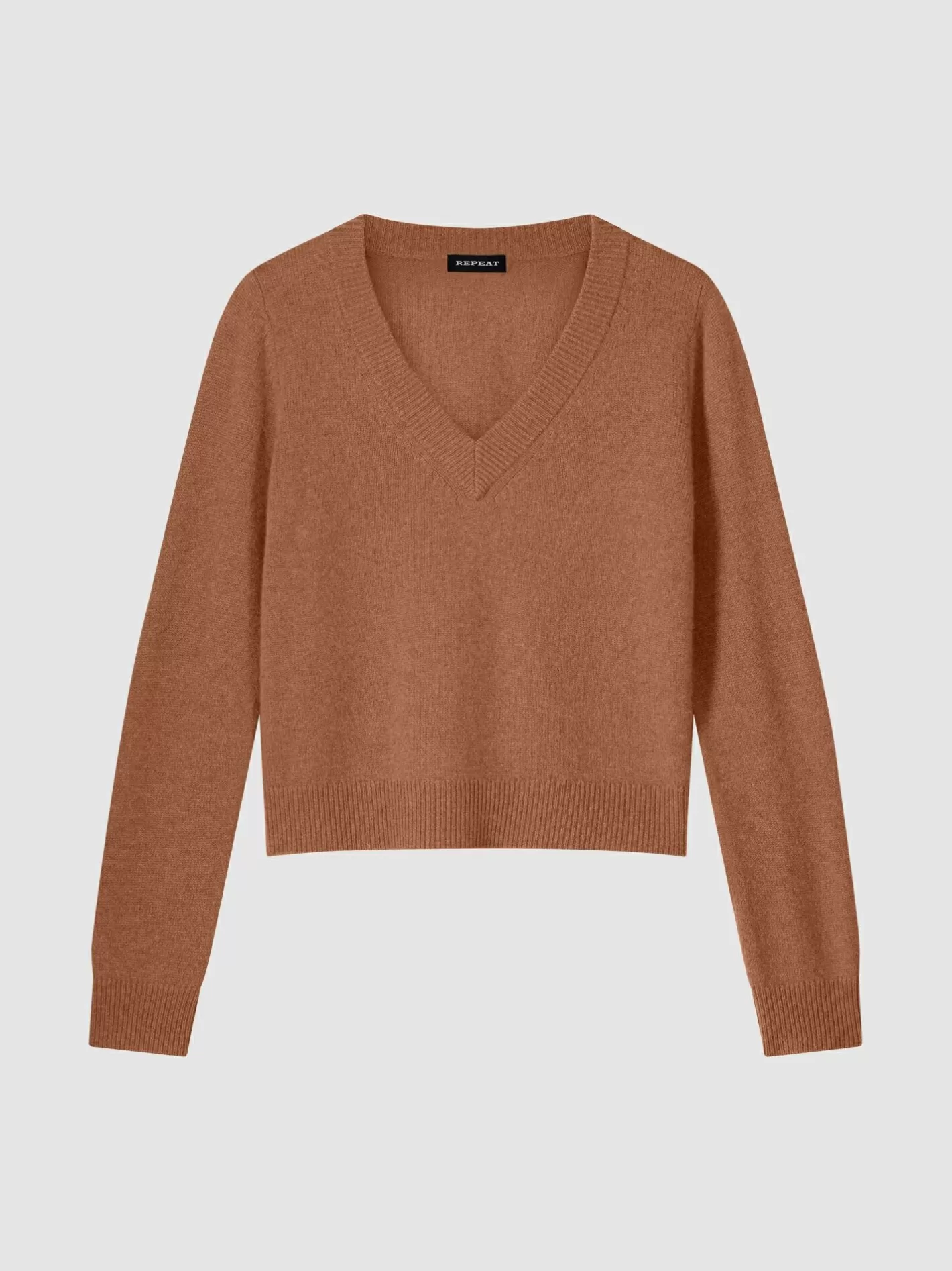 Sweaters<REPEAT cashmere Cropped Organic Cashmere V-Neck Sweater Hazel