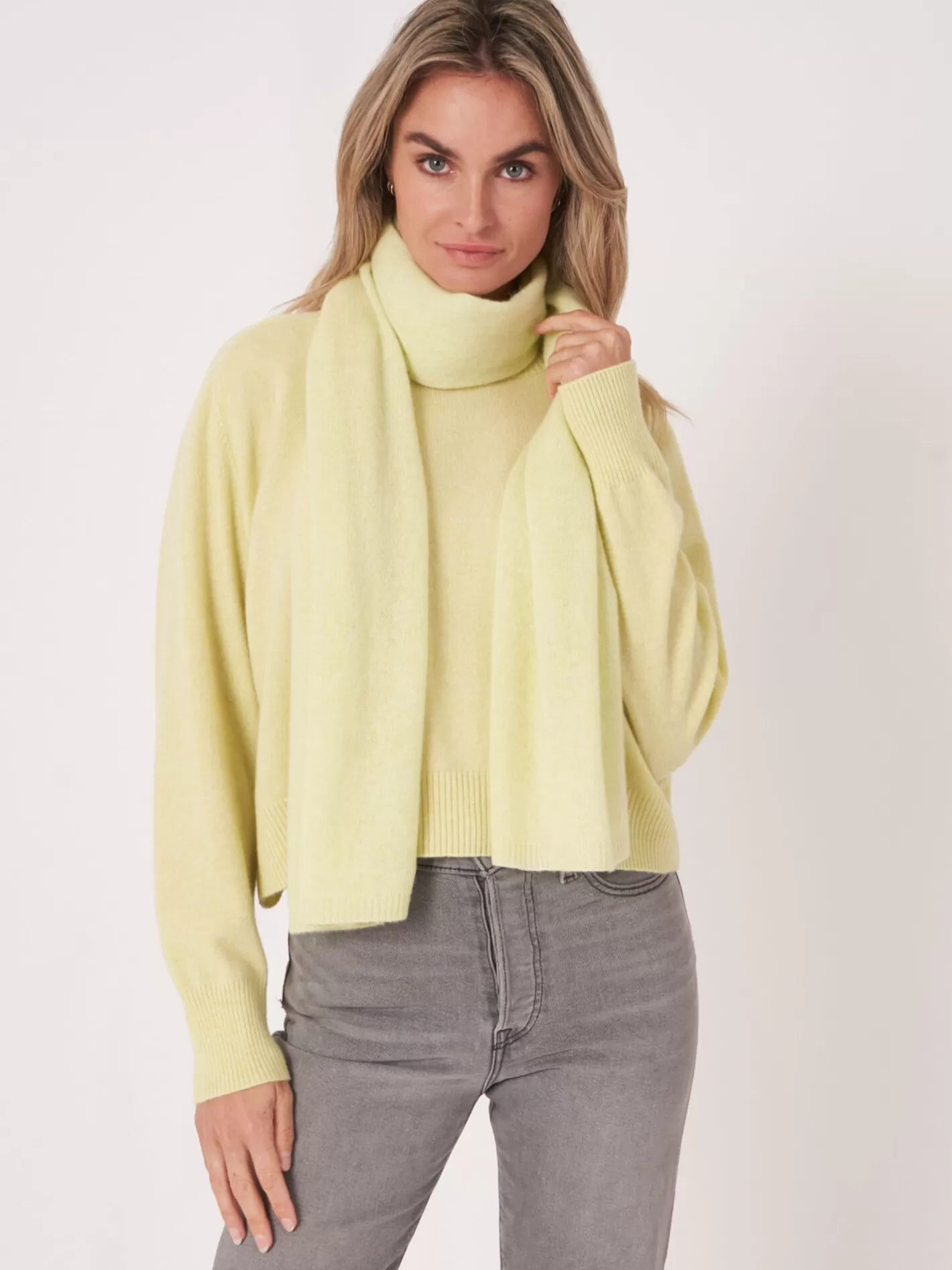 Organic Cashmere<REPEAT cashmere Fine Knit Organic Cashmere Scarf Soda