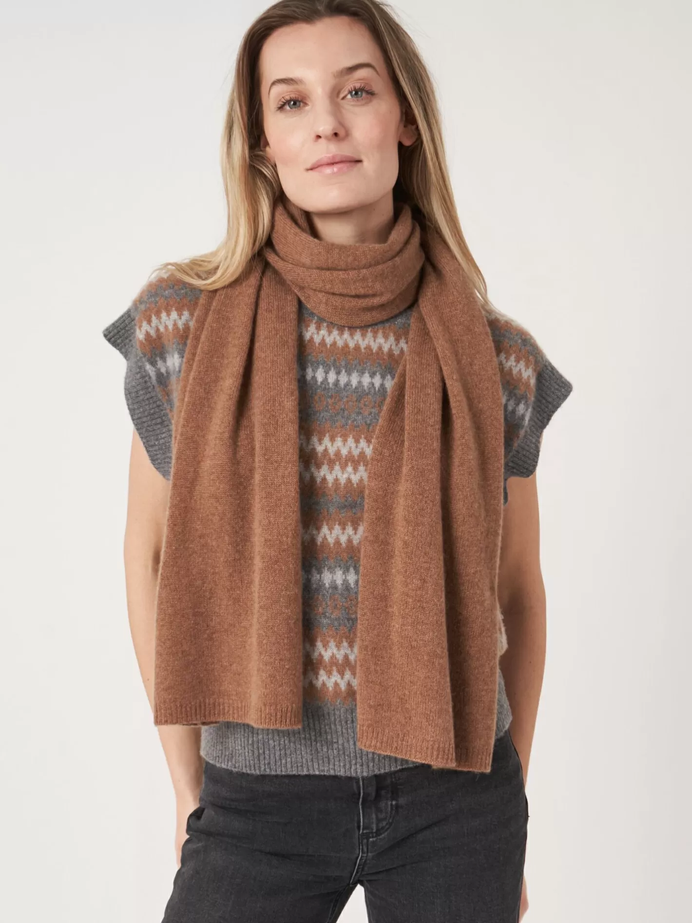 Scarves<REPEAT cashmere Fine Knit Organic Cashmere Scarf Hazel