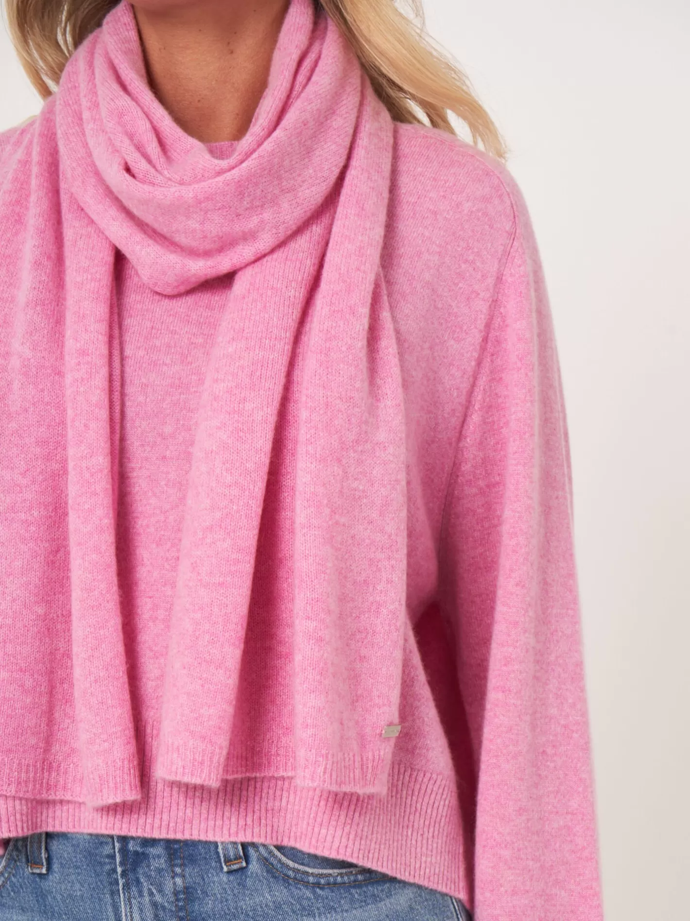 Organic Cashmere<REPEAT cashmere Fine Knit Organic Cashmere Scarf Blossom