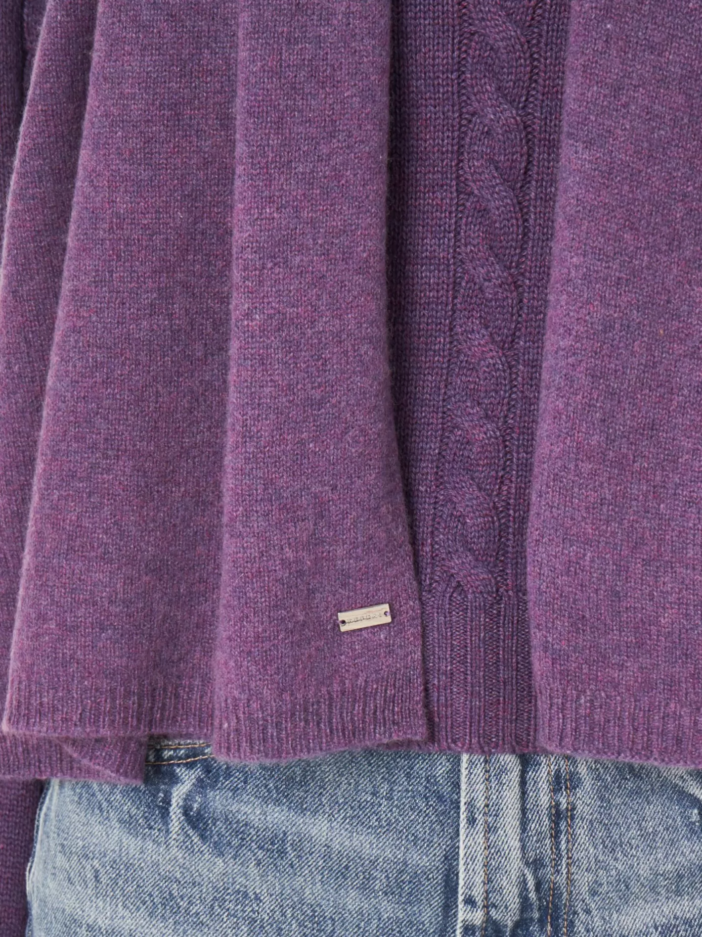 Scarves<REPEAT cashmere Fine Knit Organic Cashmere Scarf Amethyst