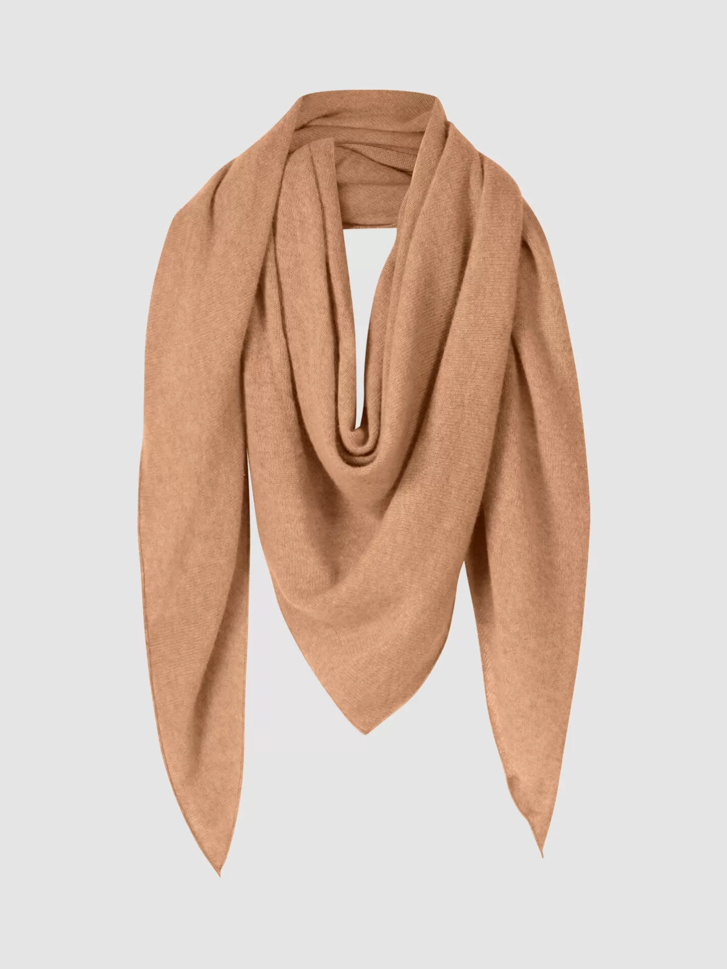 Scarves<REPEAT cashmere Fine Knit Organic Cashmere Triangular Scarf Camel