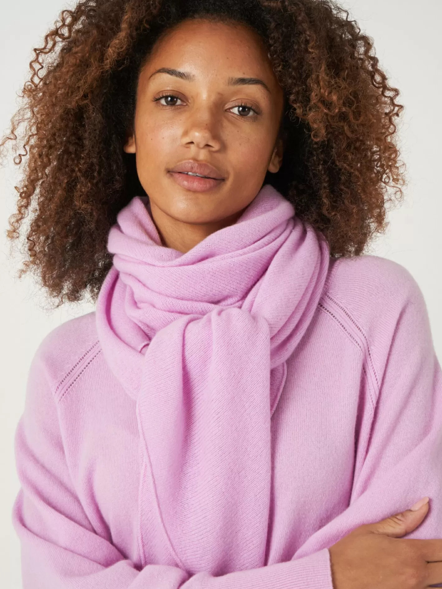 Scarves<REPEAT cashmere Fine Knit Organic Cashmere Triangular Scarf Candy