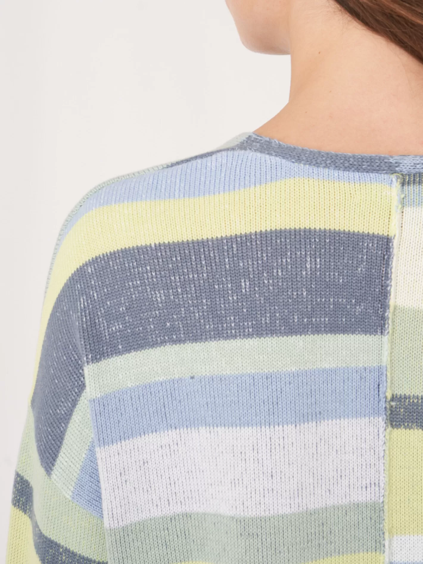Sweaters<REPEAT cashmere Knitted Cotton Sweater With Multicolor Stripes Denim Multicolor