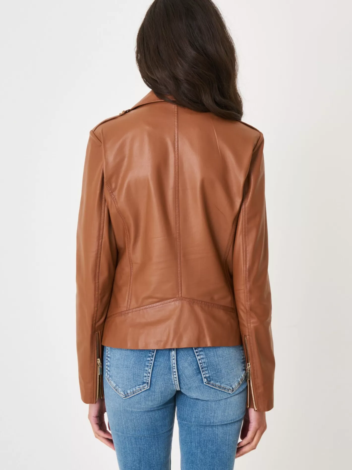 Leather<REPEAT cashmere Leather Biker Jacket Hazel