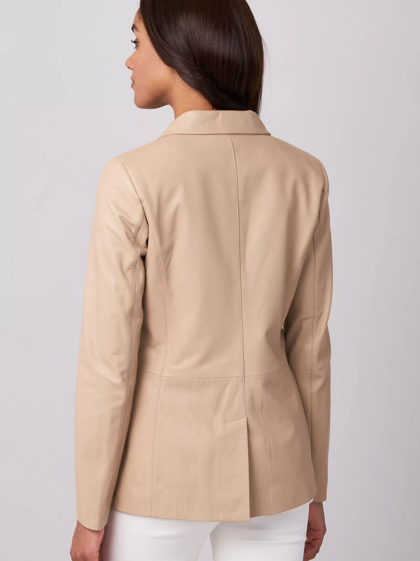 Leather<REPEAT cashmere Leather Blazer Nougat