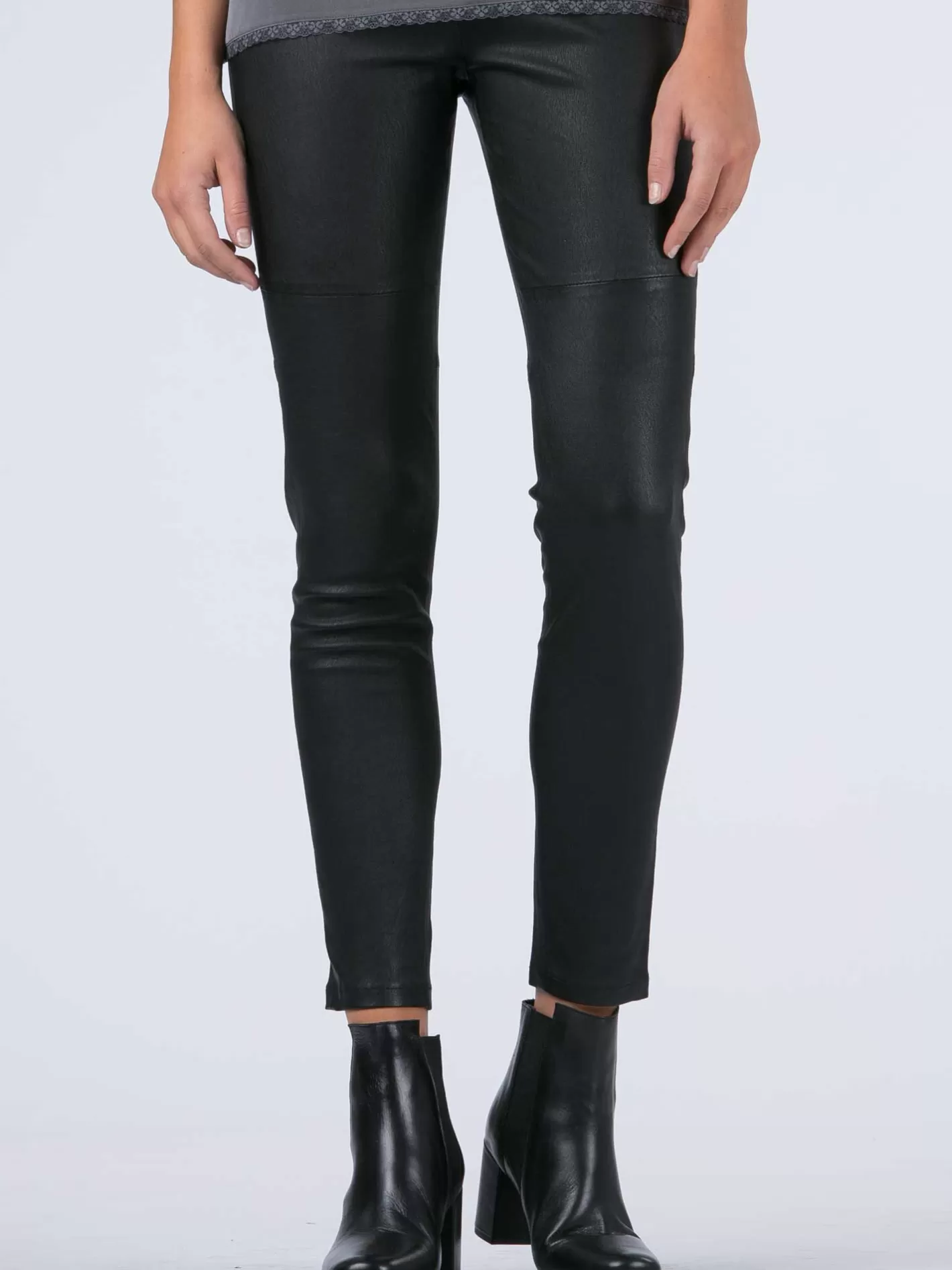 Leather<REPEAT cashmere Leather Leggings Black