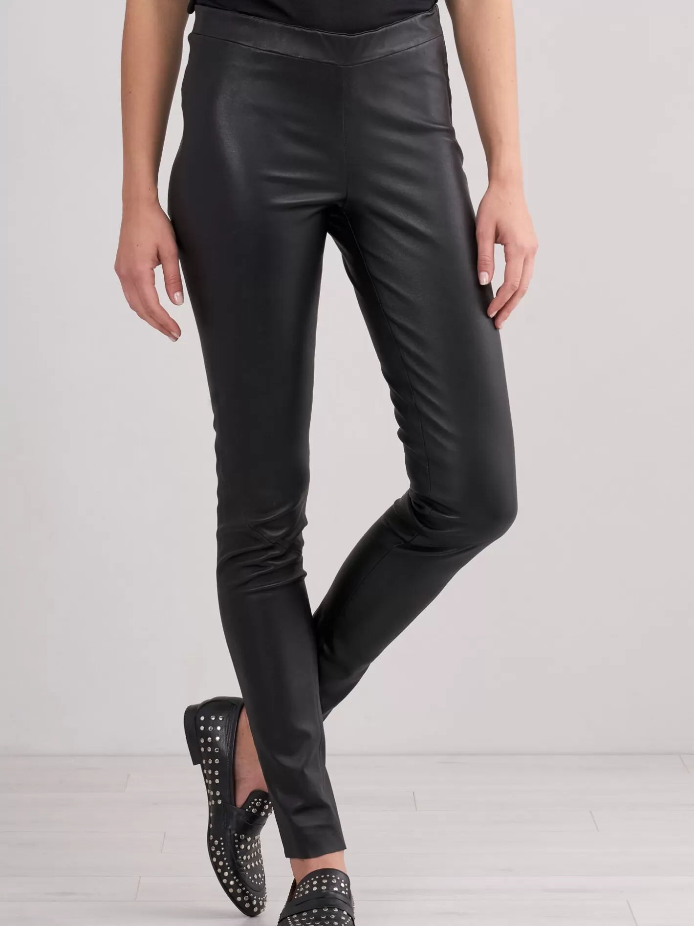 Leather<REPEAT cashmere Leather Leggings Black