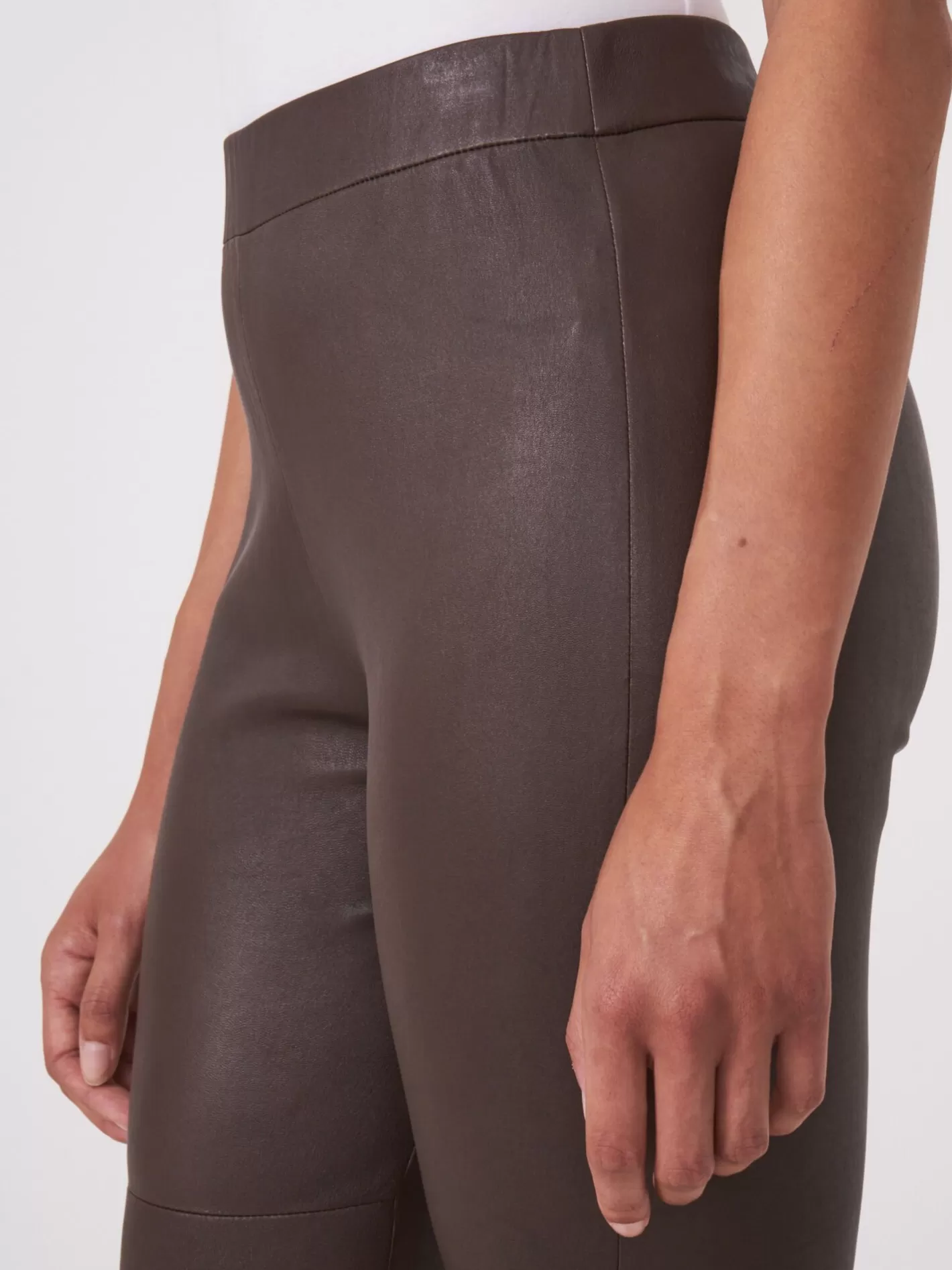 Leather<REPEAT cashmere Leather Leggings Dark Brown