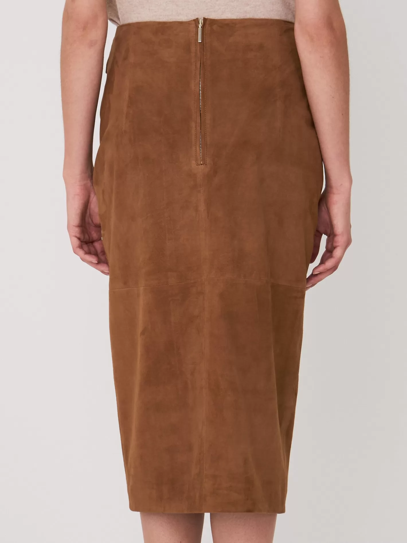 Leather<REPEAT cashmere Leather Wrap Front Skirt Cigar