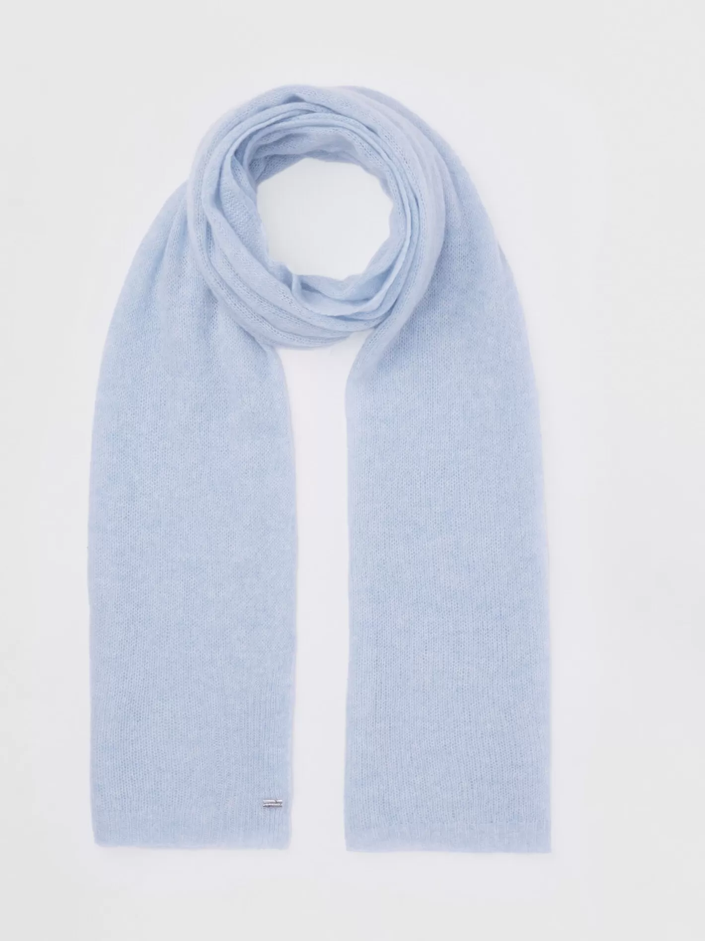 Organic Cashmere<REPEAT cashmere Loose Knit Organic Cashmere Scarf With Rib Details Sky