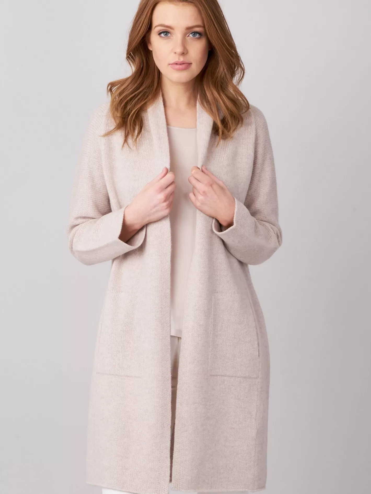 Cardigans<REPEAT cashmere Luxurious Chunky Knit Cashmere Cardigan Beige