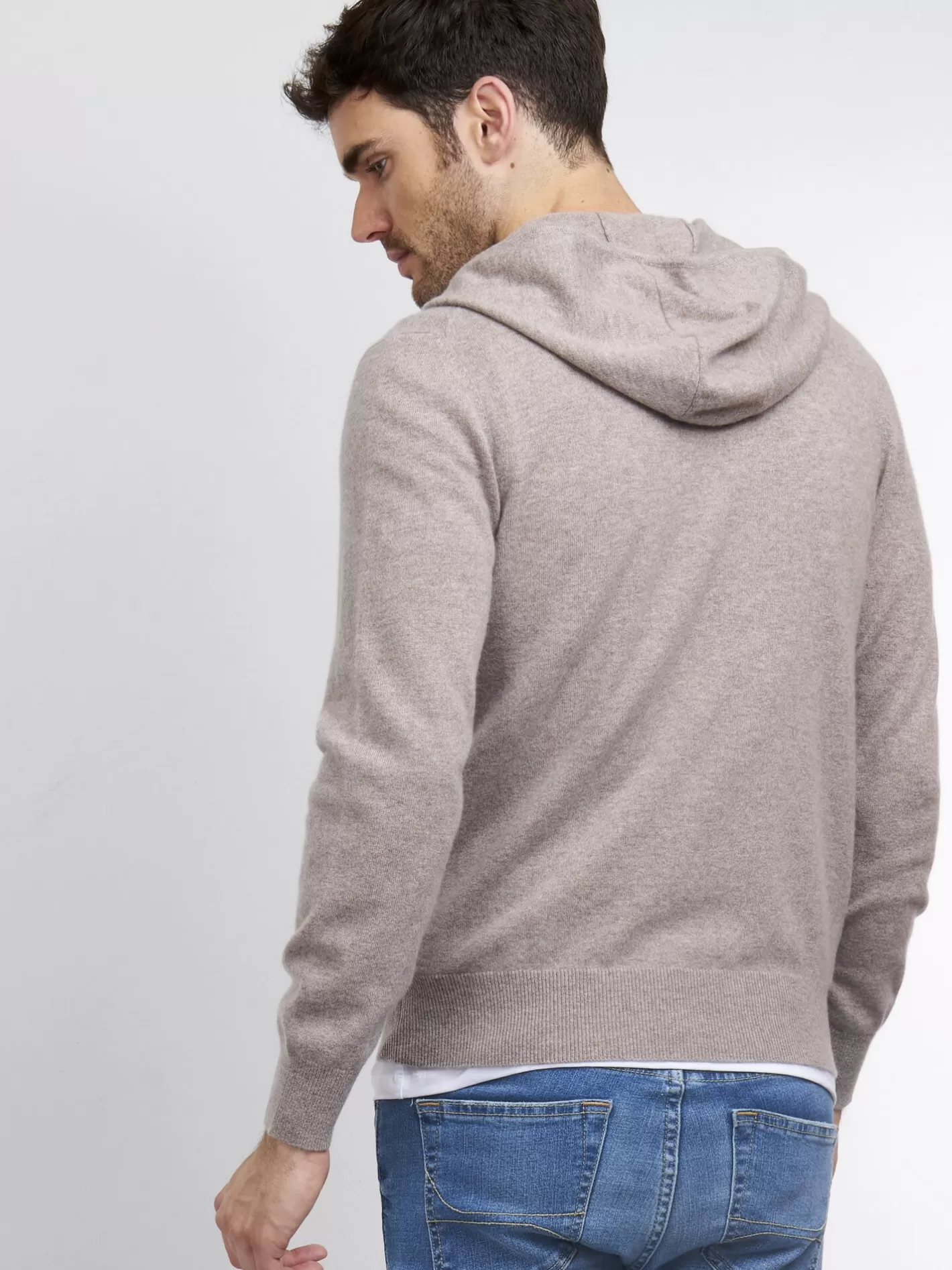 Cardigans<REPEAT cashmere Men's Cashmere Hoodie Sand