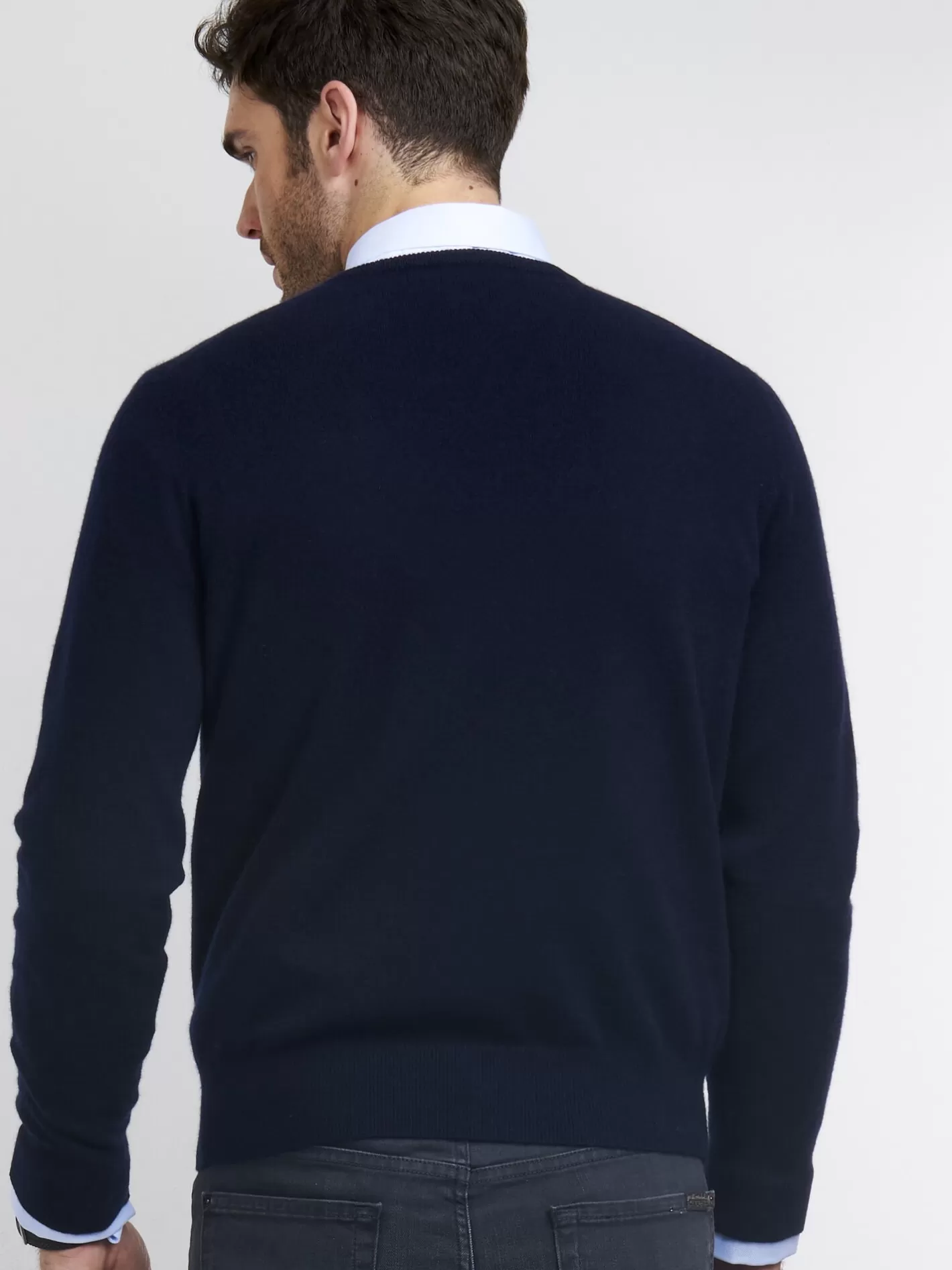 Sweaters<REPEAT cashmere Men's Cashmere V-Neck Sweater Navy