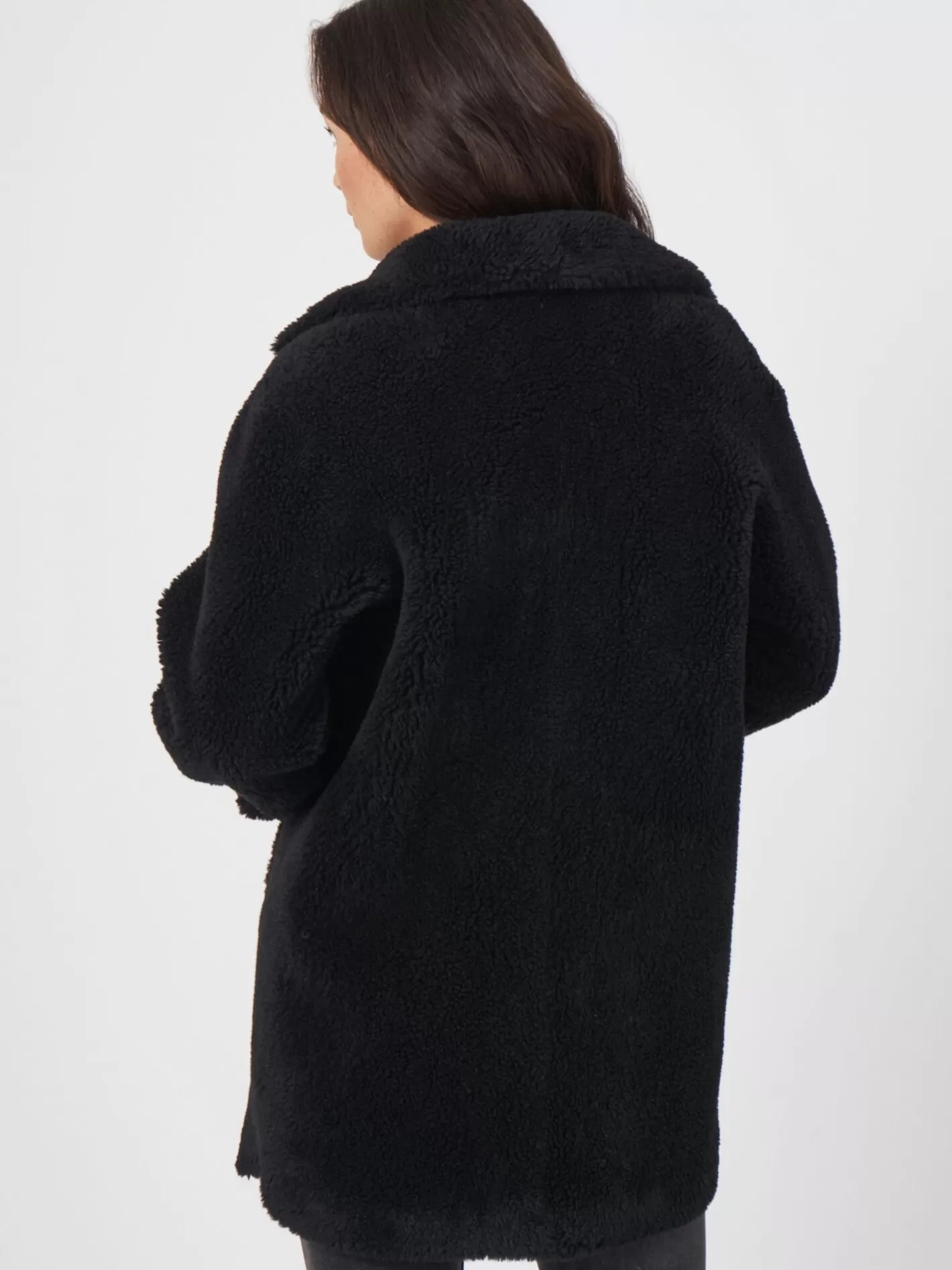 Coats<REPEAT cashmere Mid Length Reversible Faux Shearling Coat Black