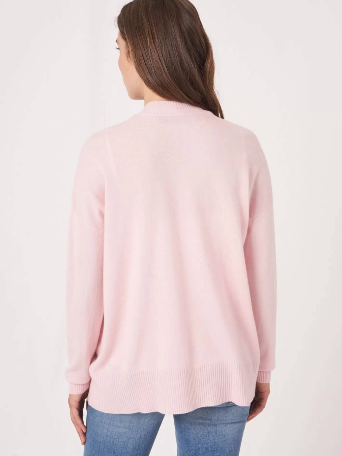 Organic Cashmere<REPEAT cashmere Open Front Cashmere Silk Blend Cardigan With Pockets Rose