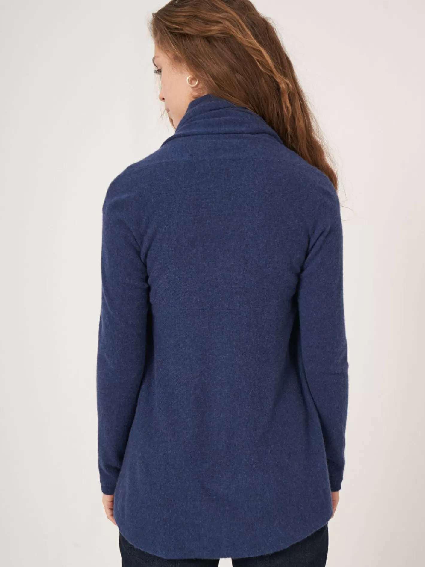 Cardigans<REPEAT cashmere Open Organic Cashmere Cardigan With Shawl Neck Saphire