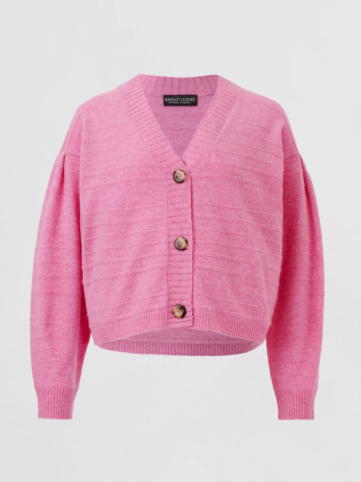 Repeats Favorites<REPEAT cashmere Organic Cashmere Cardigan With Knitted Stripes Blossom