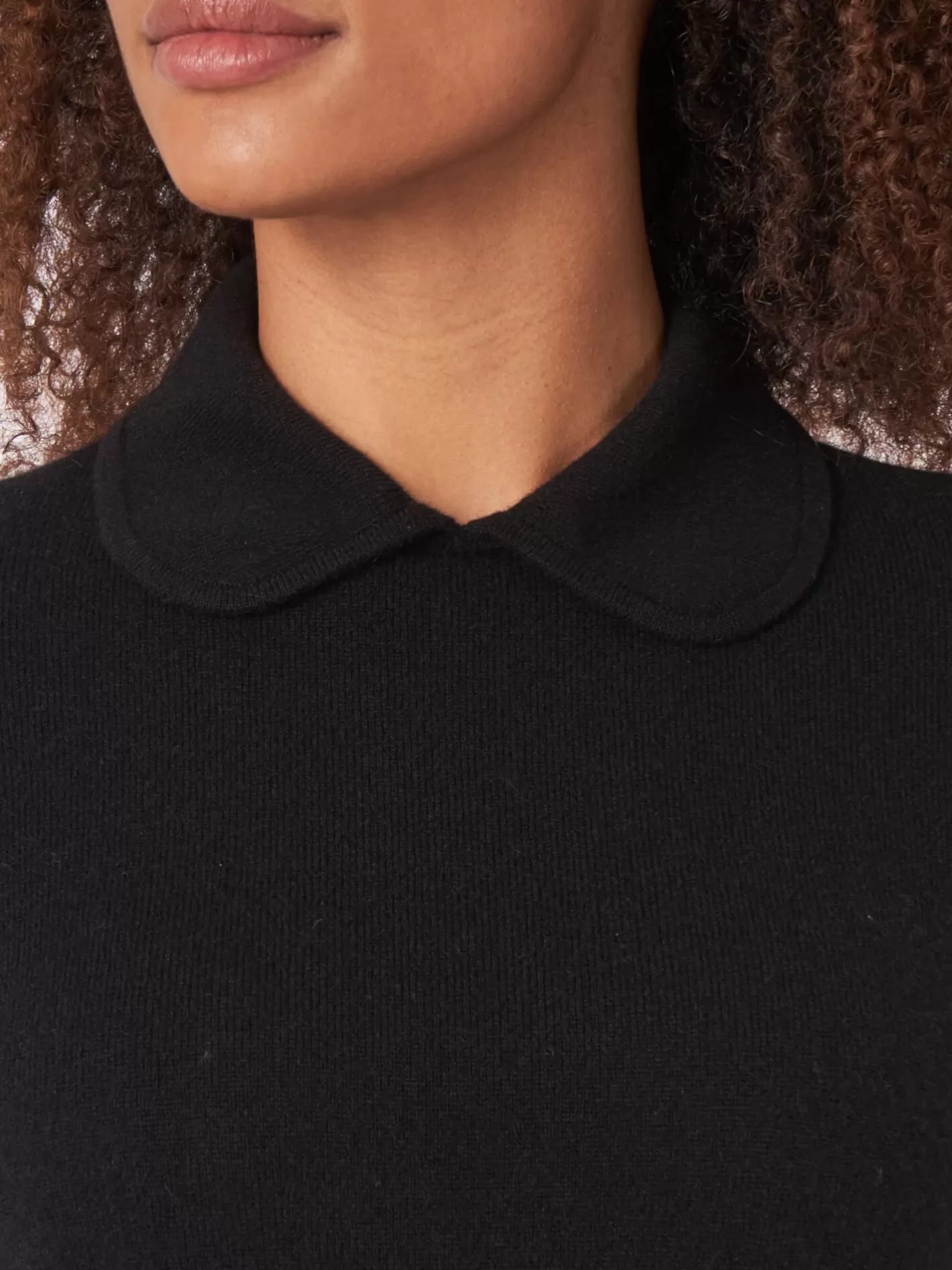 Organic Cashmere<REPEAT cashmere Organic Cashmere Jumper With Polo Neck And Front Pockets Black